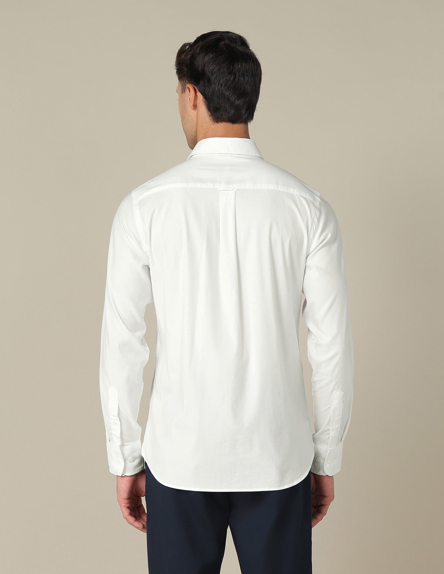 Tailored Fit Textured Shirt White - U.S. POLO ASSN. | Large