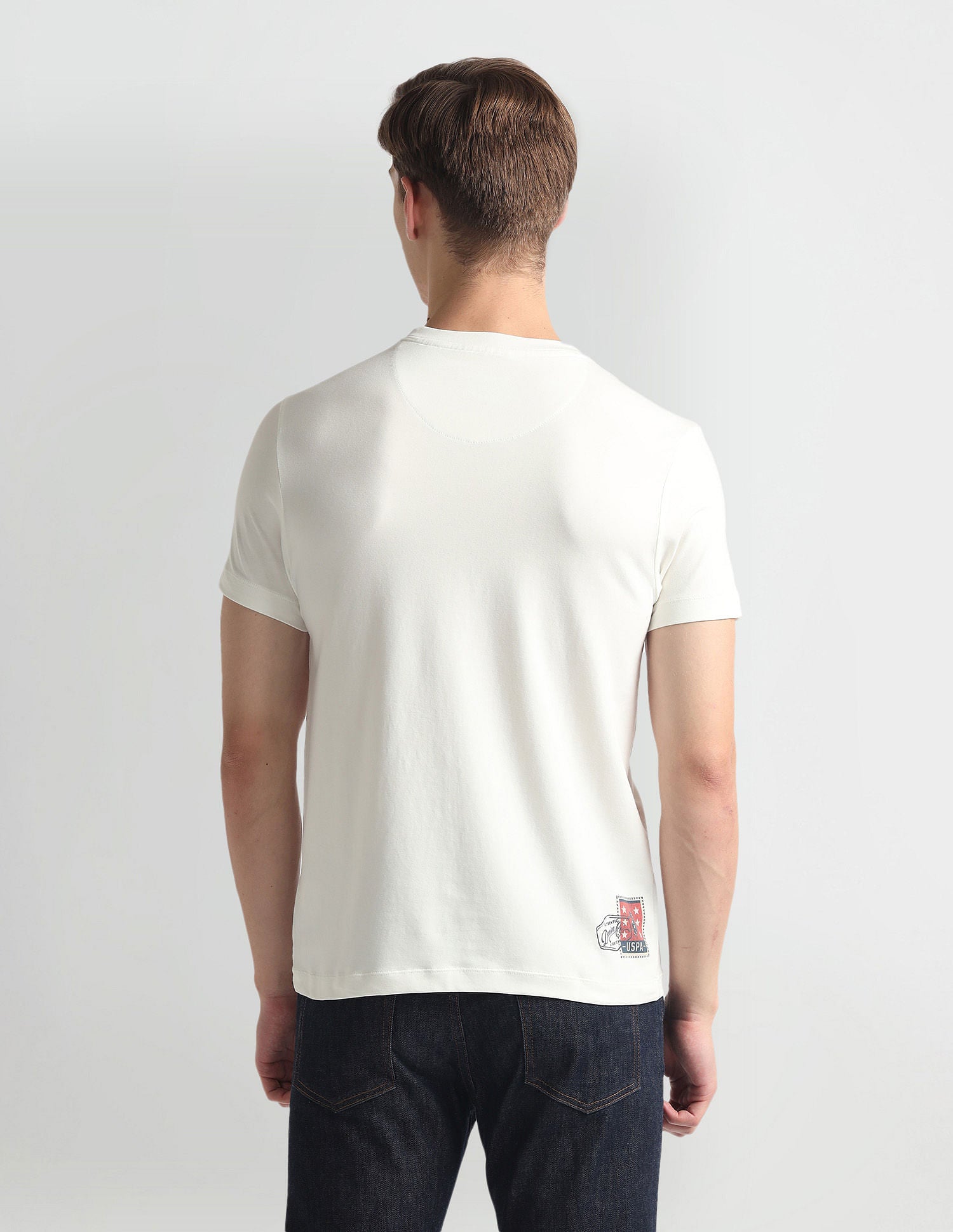Crew Neck Graphic Print T-Shirt White - U.S. Polo Assn. India | Large