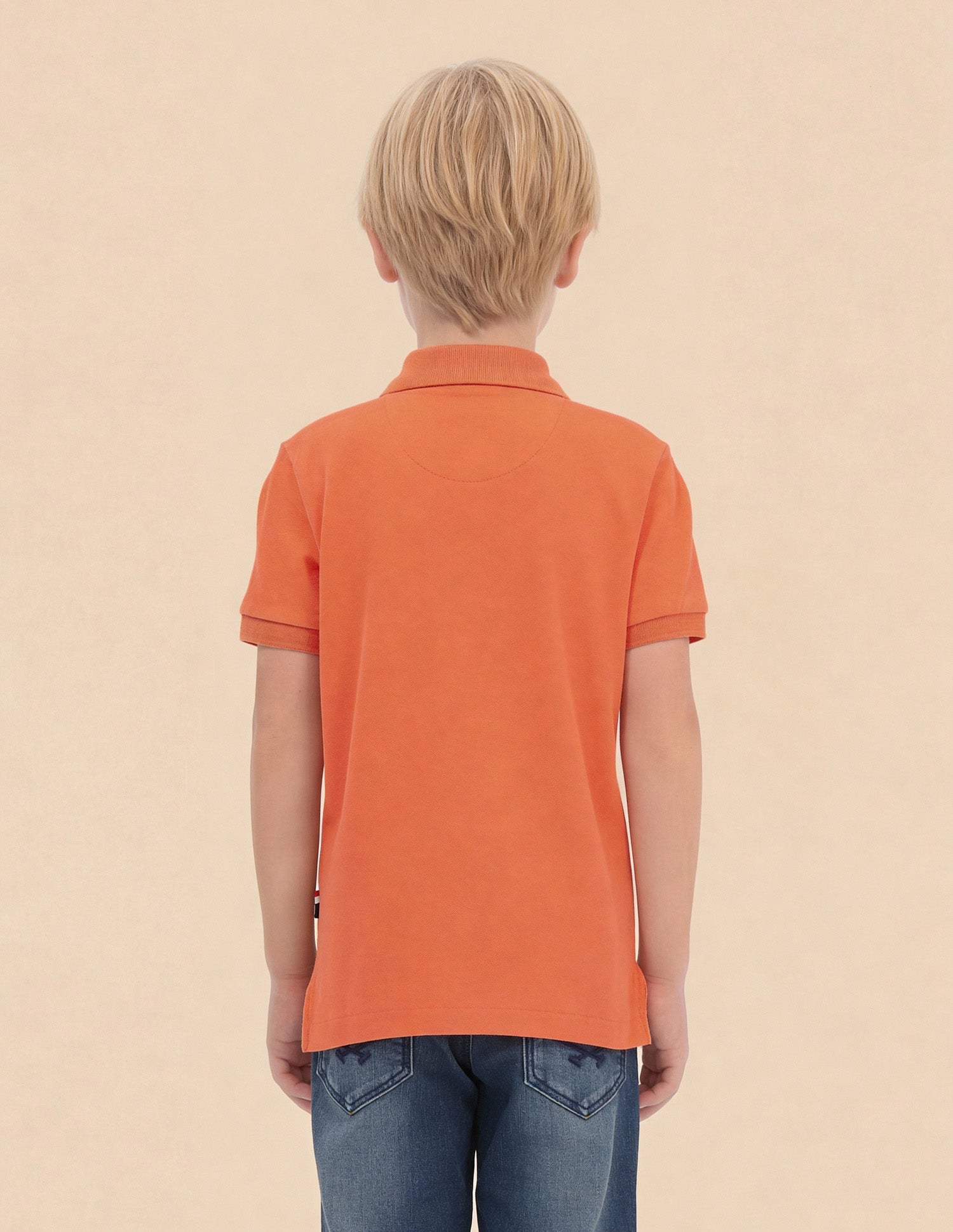 Boys Solid Regular Fit Polo Shirt Orange - U.S. Polo Assn. India | Large