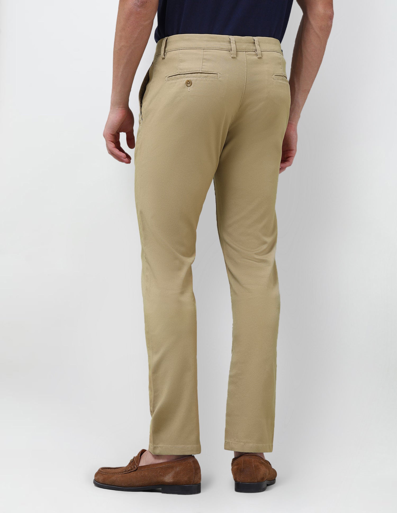 Denver Slim Fit Satin Trousers Khaki - U.S. Polo Assn. India | Large
