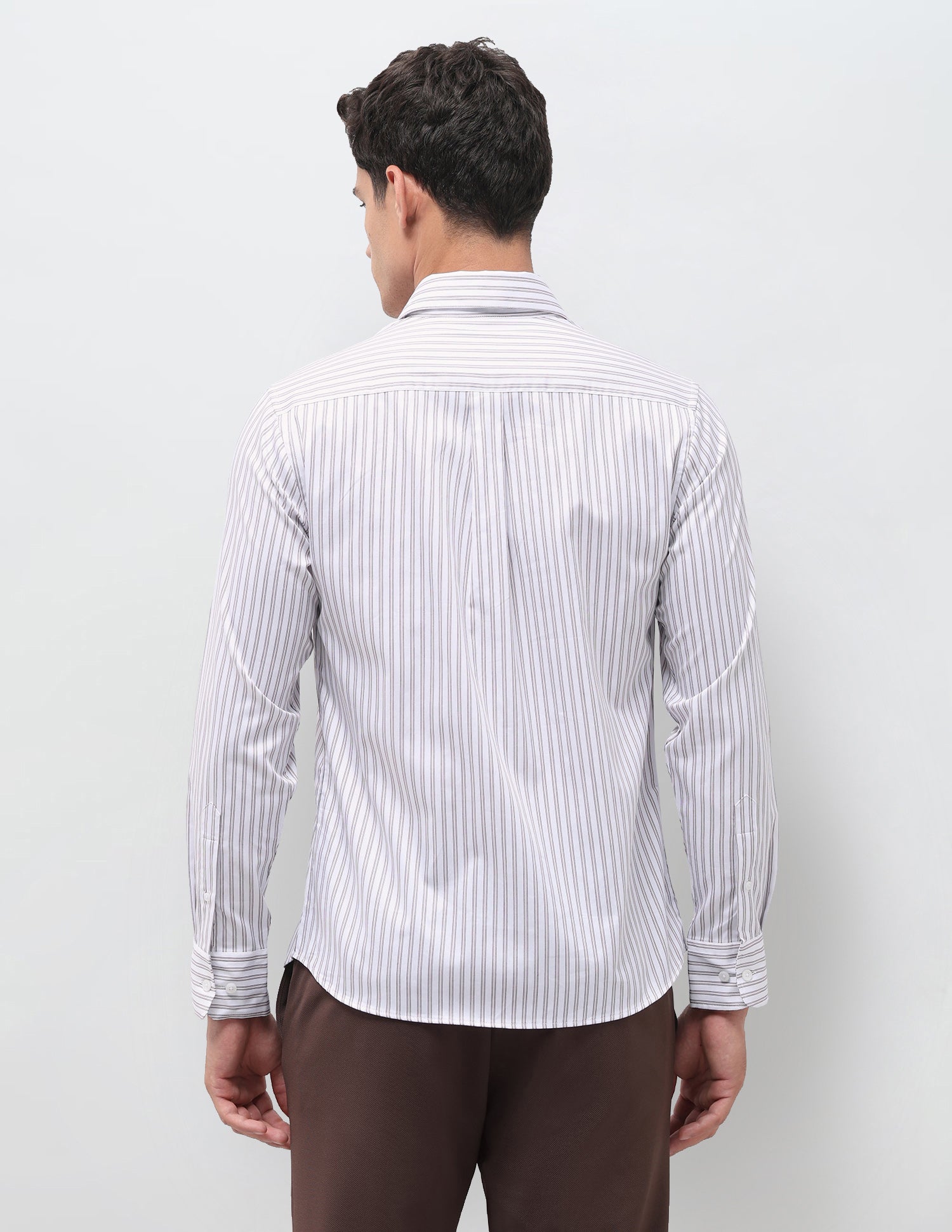Vertical Striped Satin Shirt Maroon - U.S. Polo Assn. India | Large