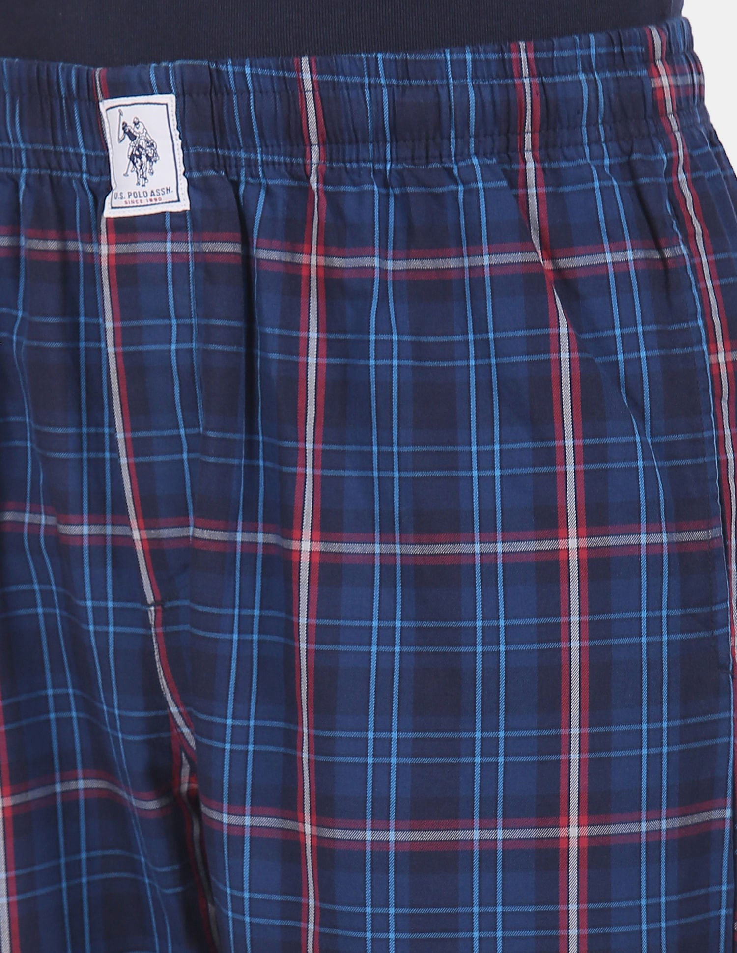 Comfort Fit Check I659 Lounge Pants - Pack Of 1 Navy and Red - U.S. POLO ASSN. | Large