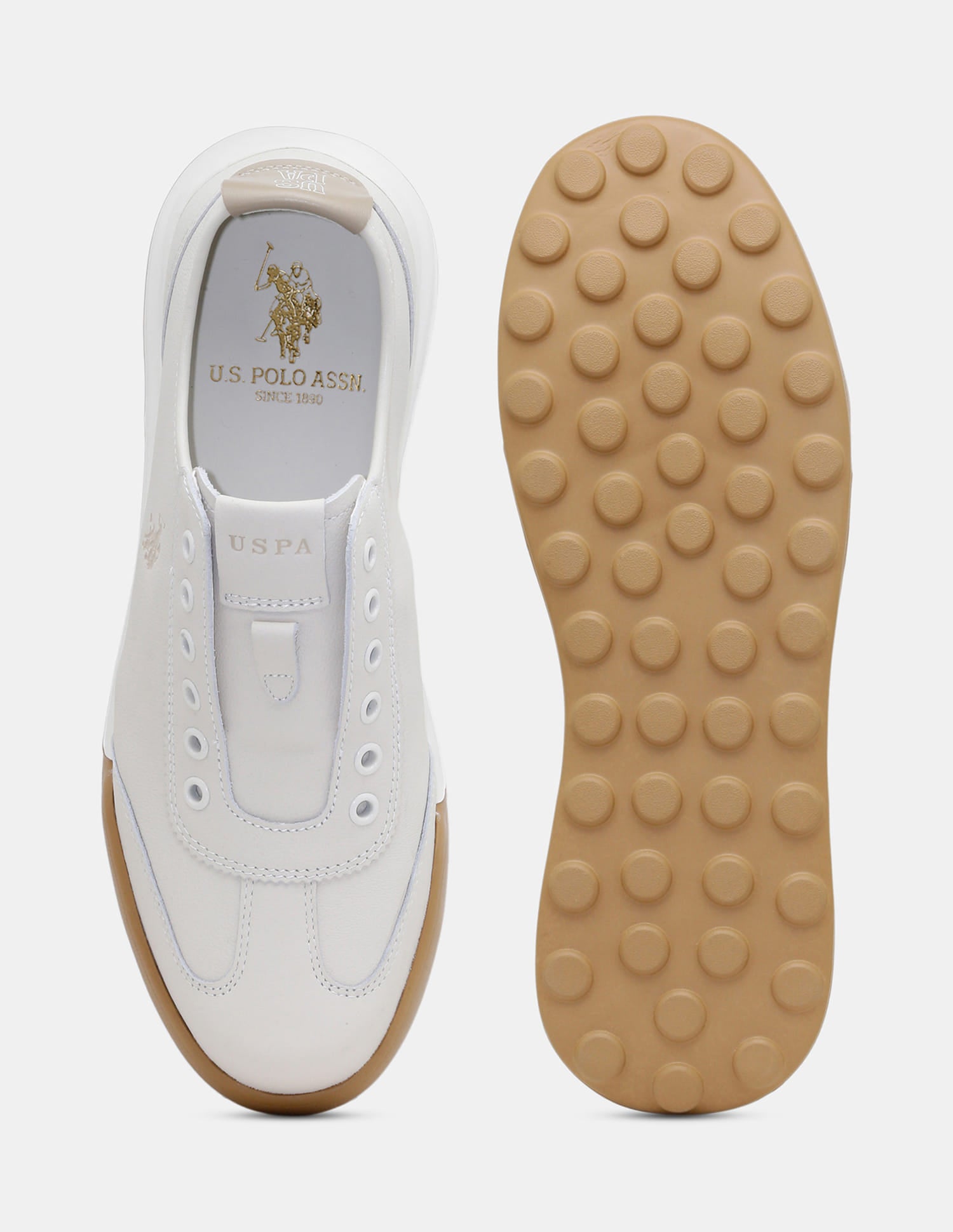 Round Toe Lace Ups Bram Sneakers Beige - U.S. Polo Assn. India | Large