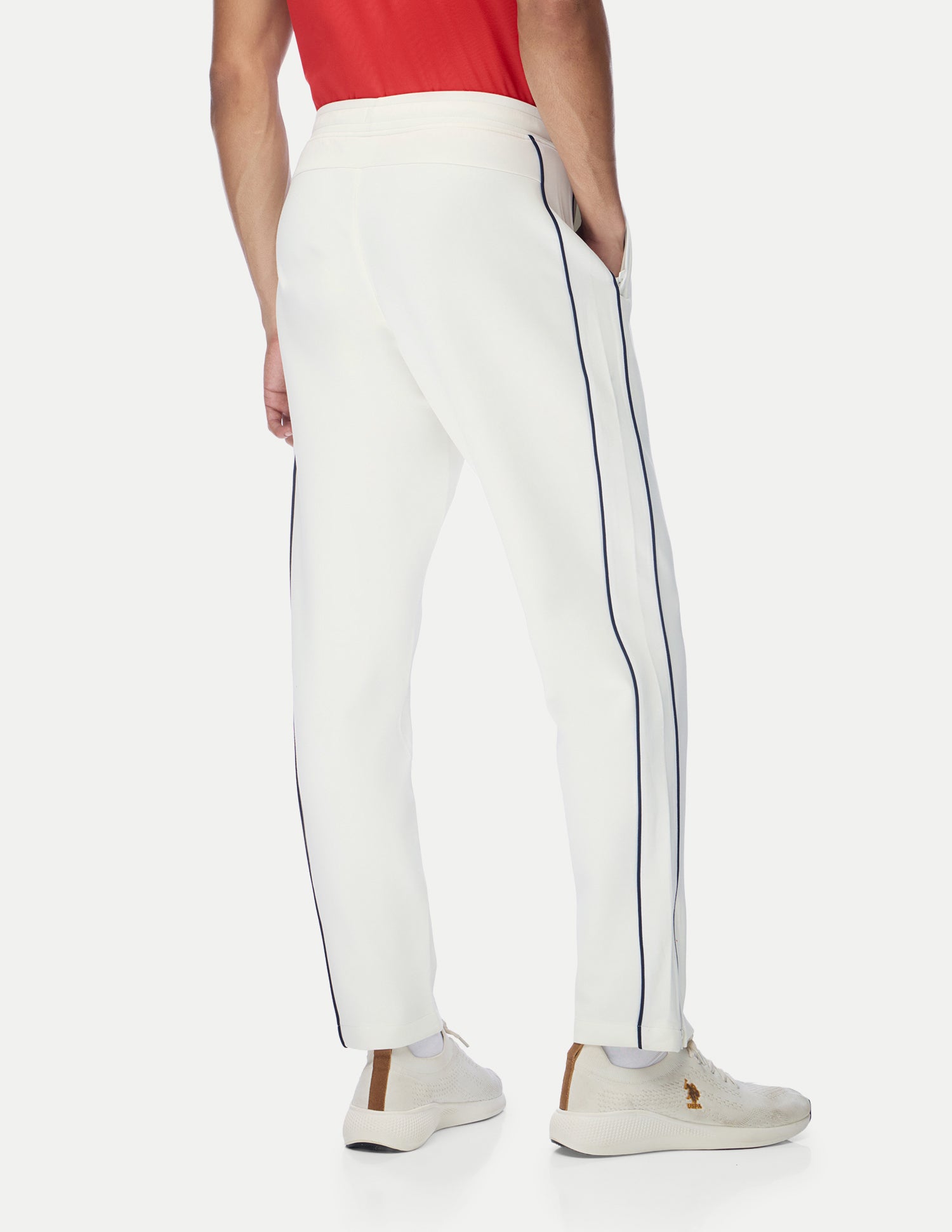 Mid Rise Regular Fit Active Track Pants White - U.S. Polo Assn. India | Large