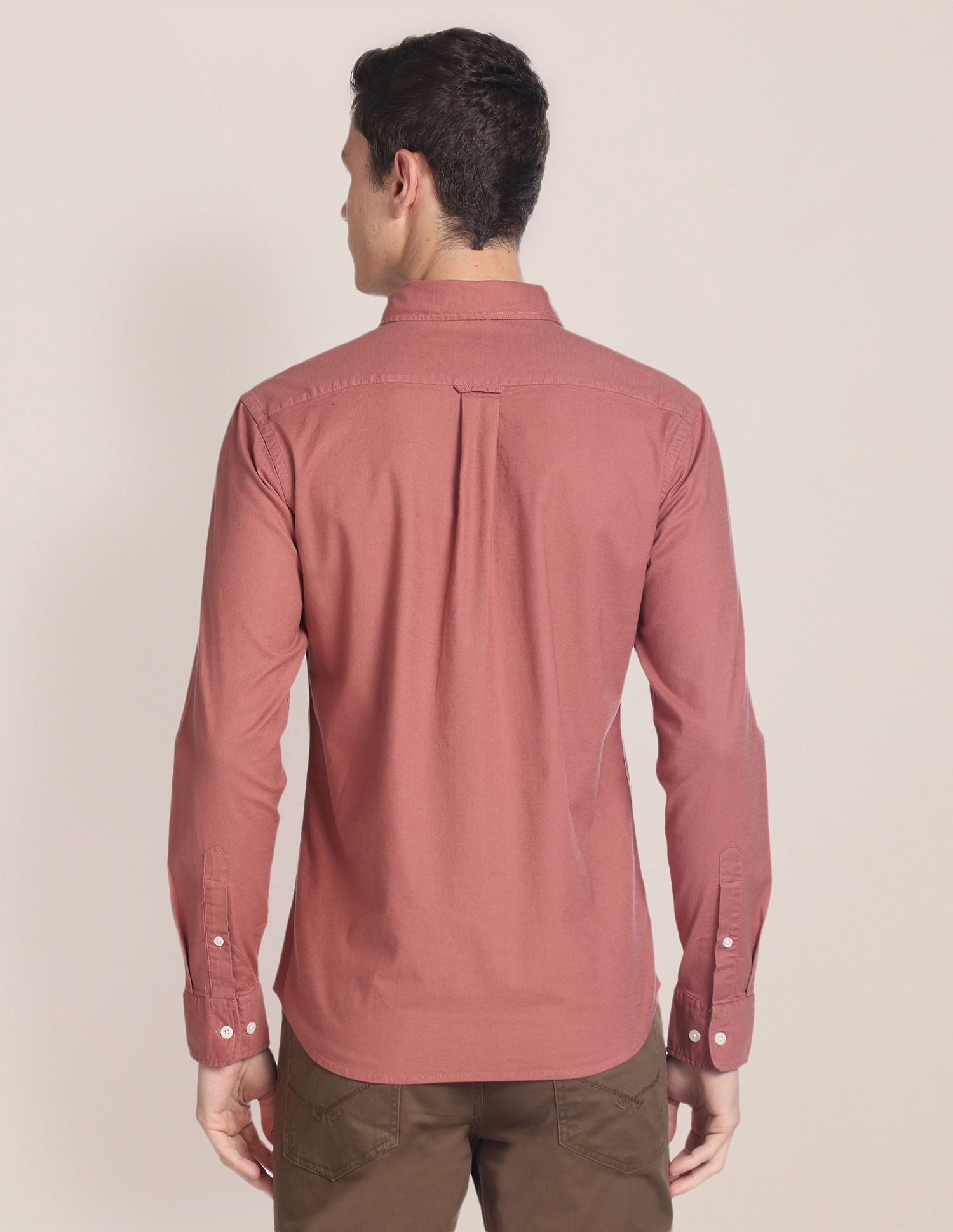 Cutaway Collar Solid Dobby Shirt Rust - U.S. POLO ASSN. | Large