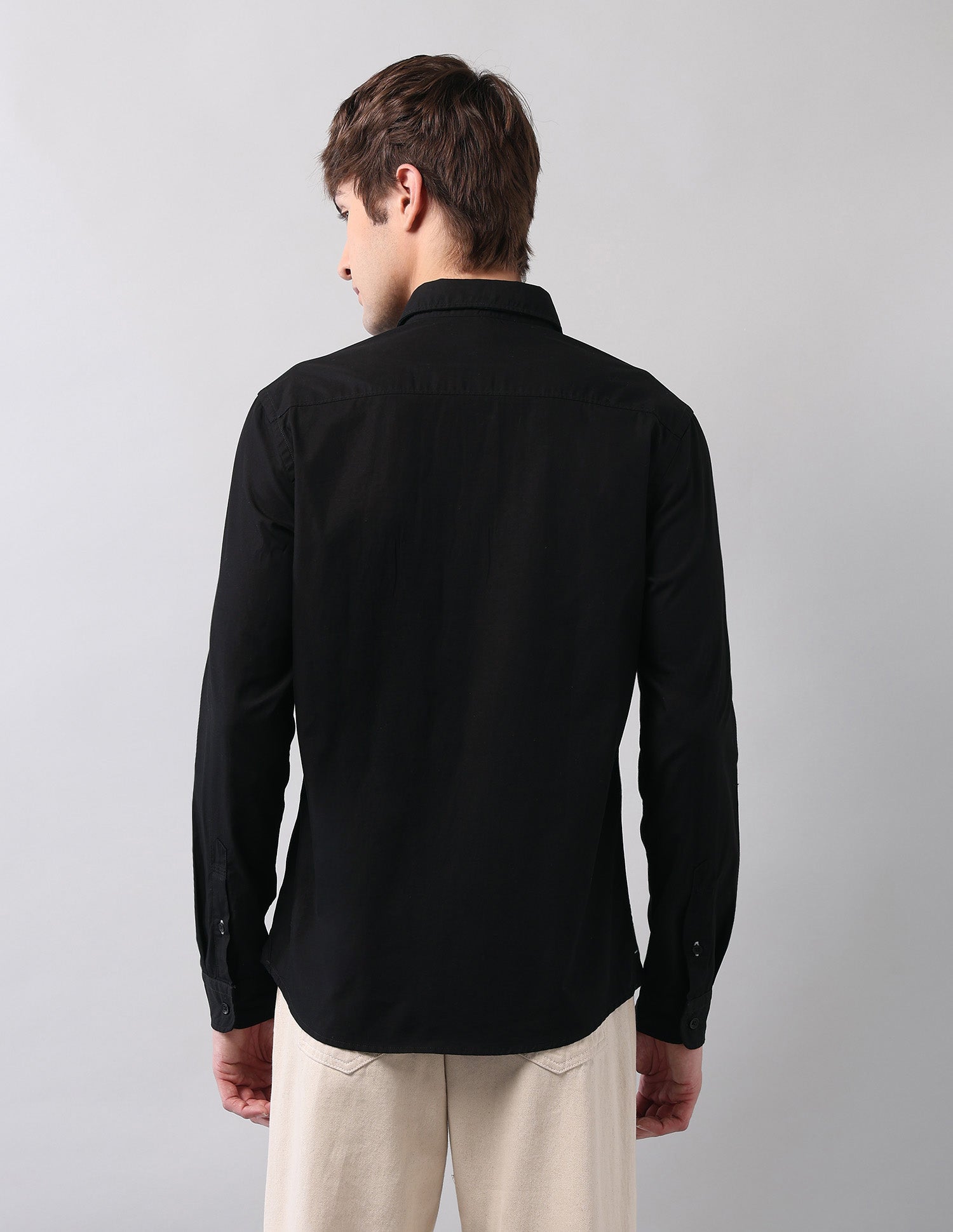 Pure Cotton Regular Fit Shirt Black - U.S. Polo Assn. India | Large
