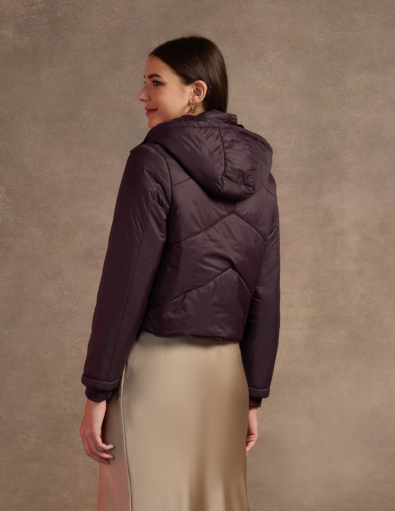 Detachable Hood Puffer Jacket Wine - U.S. POLO ASSN. | Large