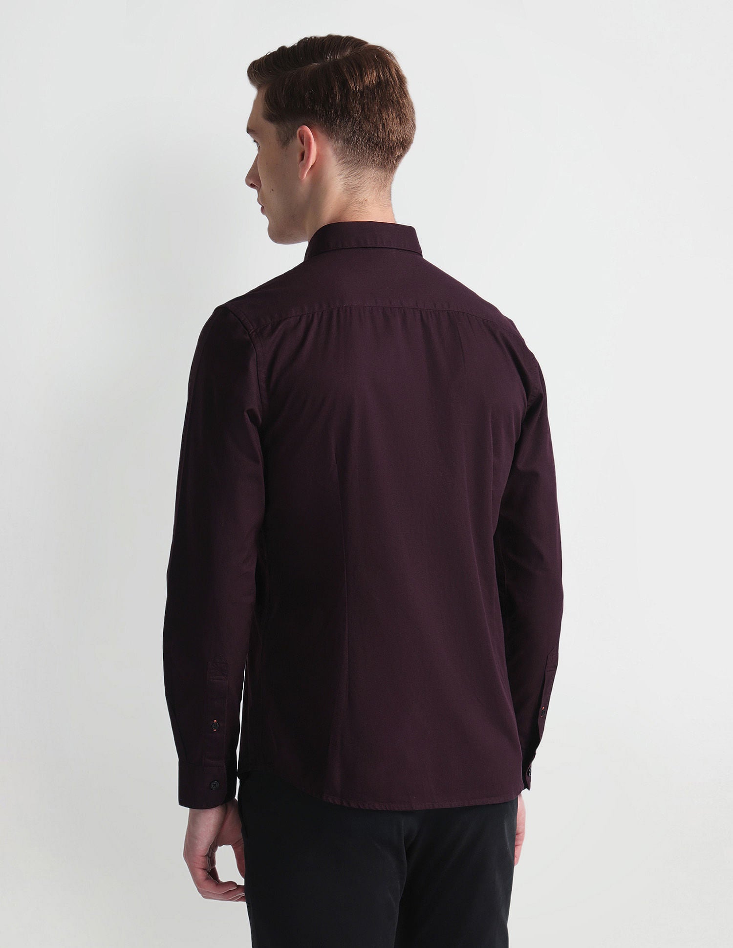 French Placket Solid Shirt Wine - U.S. Polo Assn. India | Large