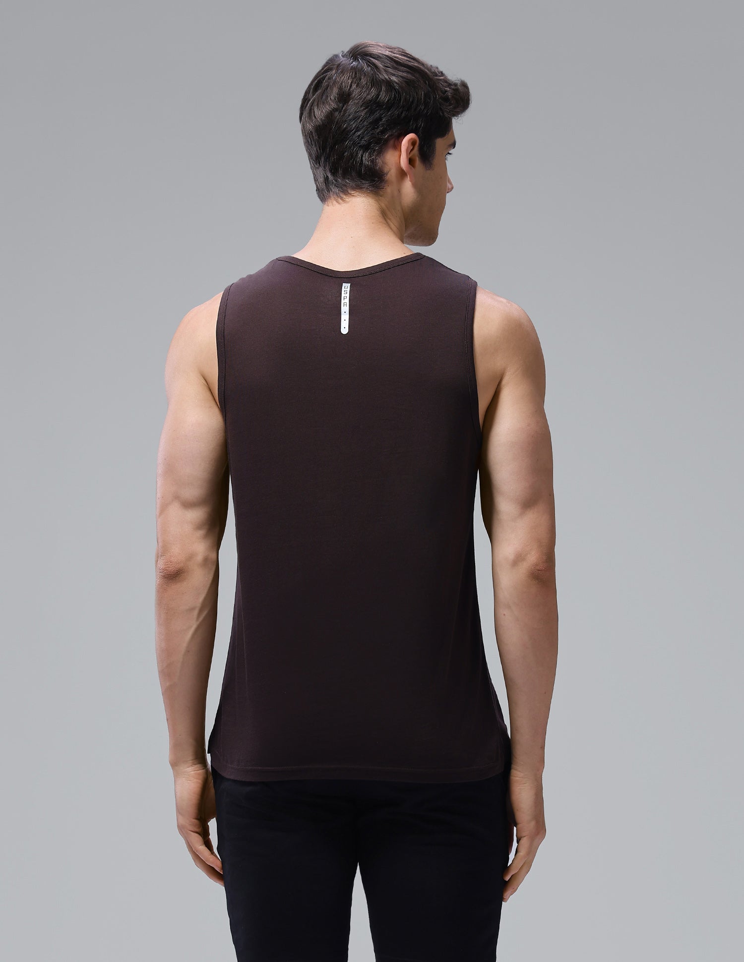Antimicrobial Pure Cotton OEV11 Gym Vest - Pack Of 1 Chocolate Plum - U.S. Polo Assn. India | Large