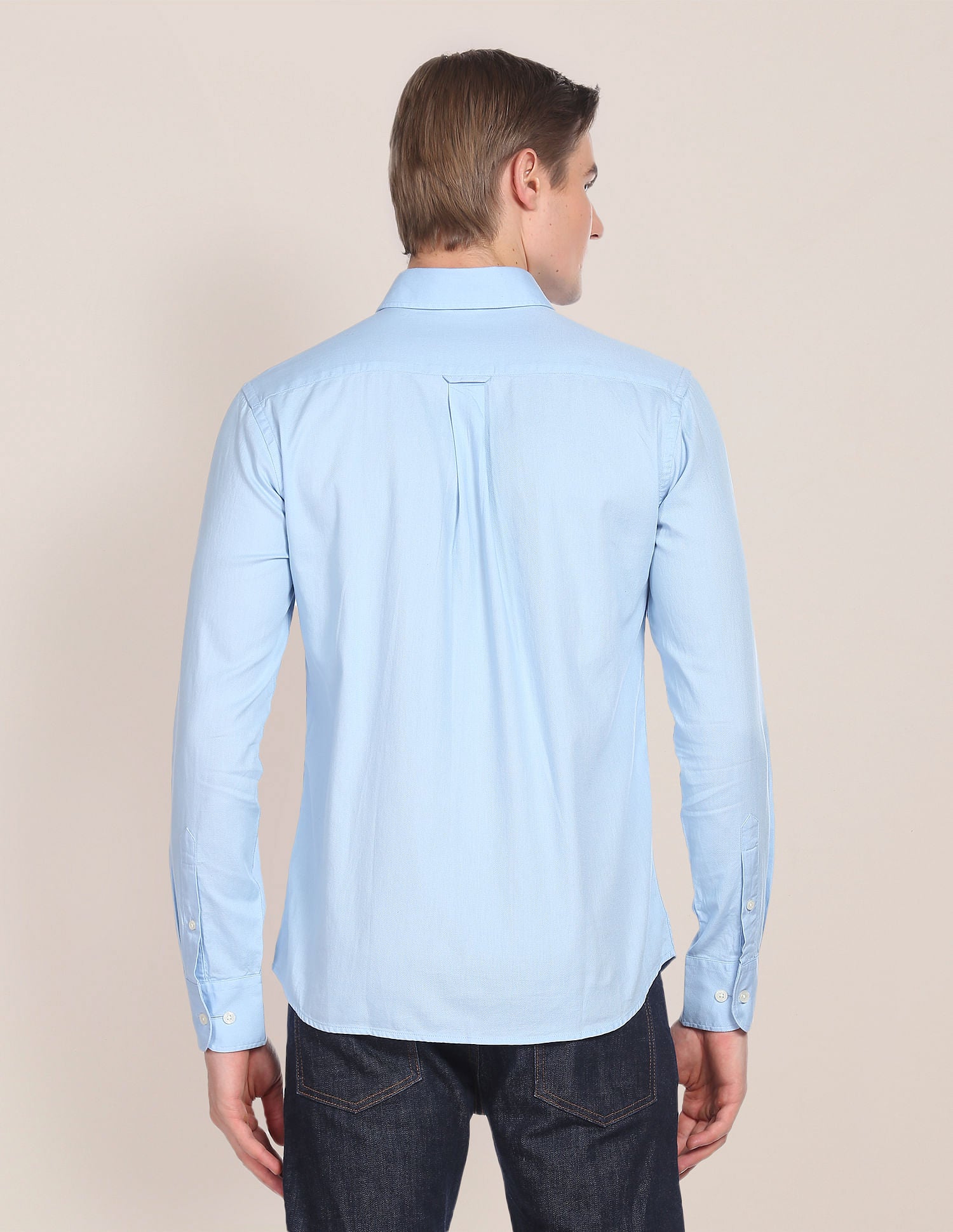 Solid Tailored Fit Shirt Light Blue - U.S. Polo Assn. India | Large