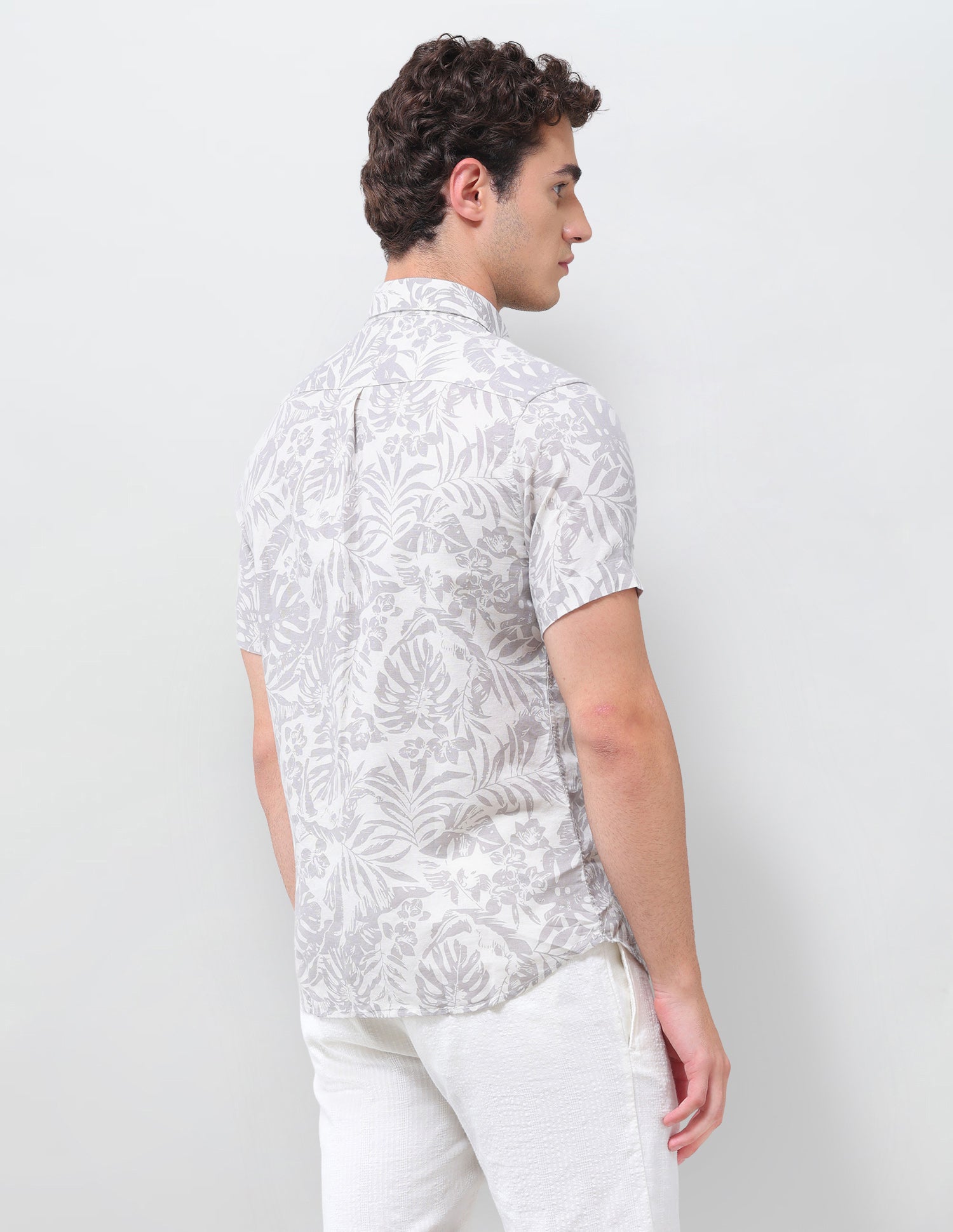 Floral Printed Regular Fit Shirt Grey - U.S. Polo Assn. India | Large