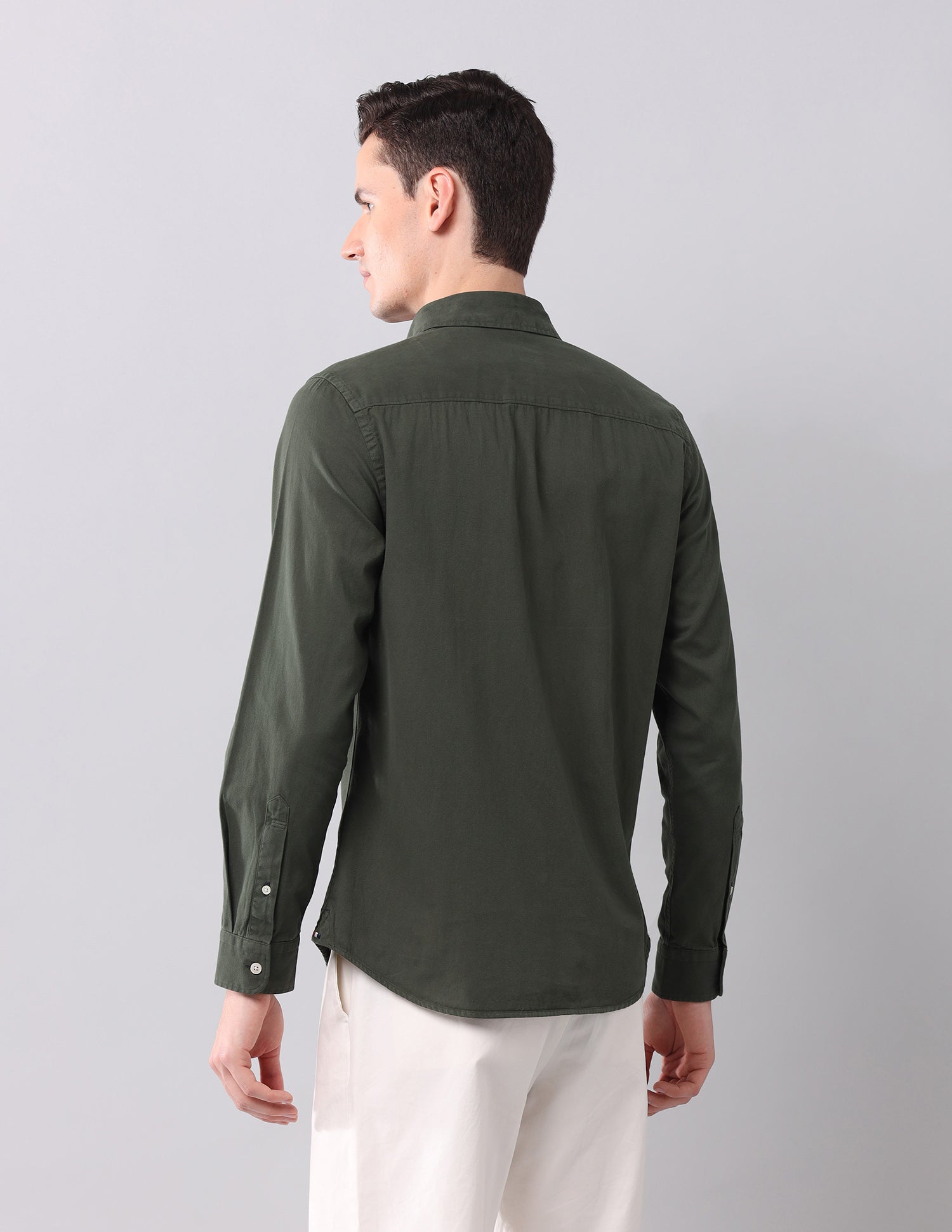 Solid Slim Fit Shirt Olive - U.S. POLO ASSN. | Large