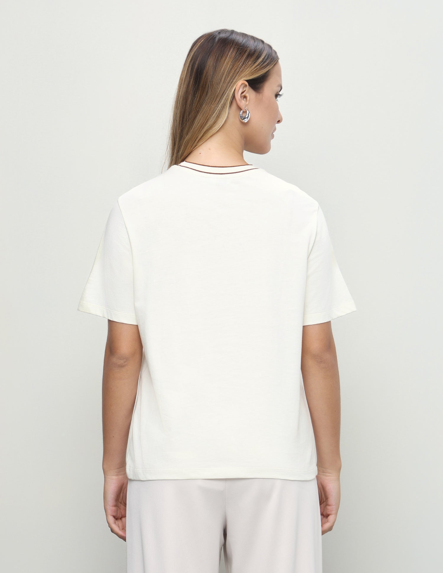 Embellished Boxy Fit T-Shirt Off-White - U.S. Polo Assn. India | Large