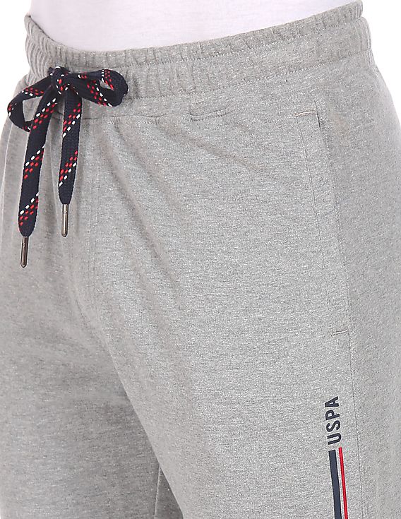 Men Grey I673 Comfort Fit Solid Cotton Polyester Lounge Pants - Pack Of 1 Grey - U.S. POLO ASSN. | Large