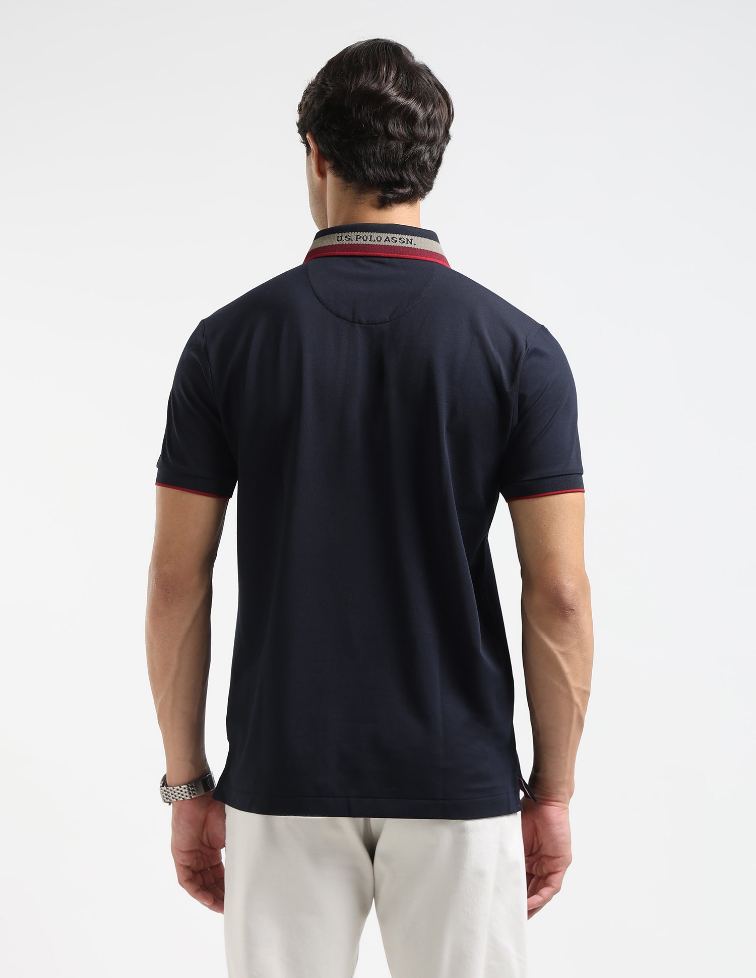 Solid Slim Fit Polo Shirt Navy - U.S. POLO ASSN. | Large