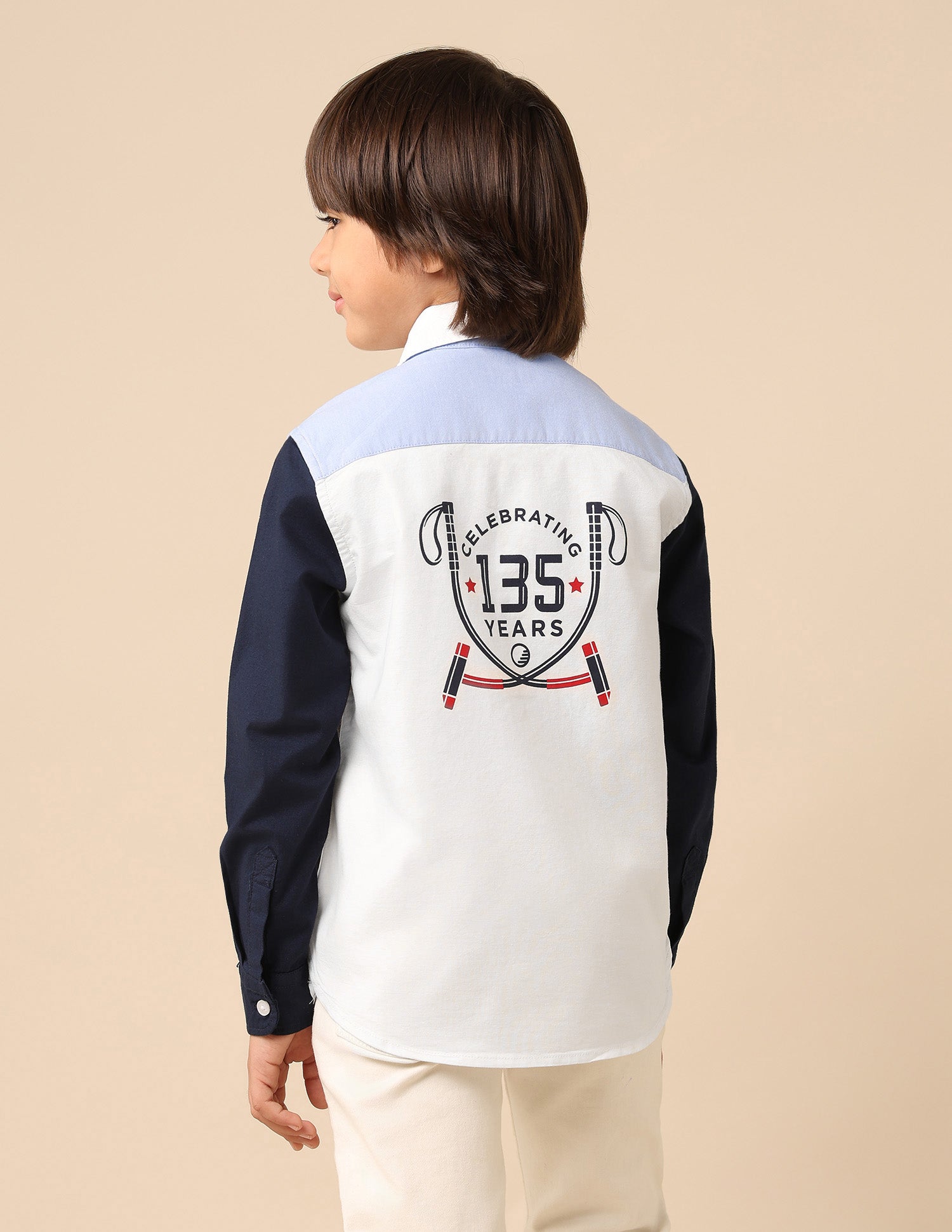 Boys Oxford Colorblocked Brand Printed Shirt Multi - U.S. Polo Assn. India | Large
