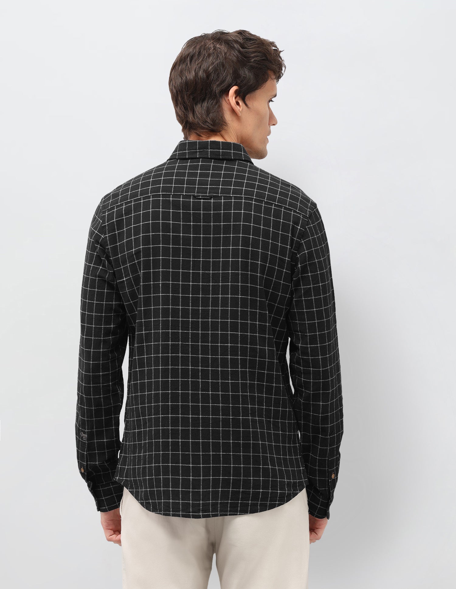 Windowpane Checked Regular Fit Shirt Black - U.S. Polo Assn. India | Large