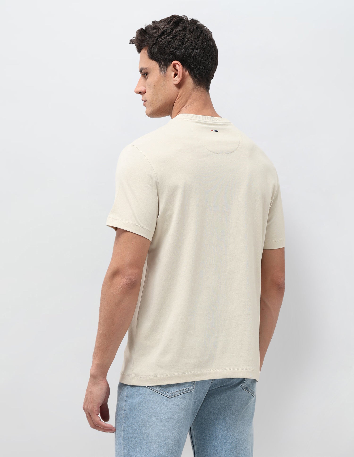 Graphic Brand Printed Slim Fit T-Shirt Beige - U.S. Polo Assn. India | Large
