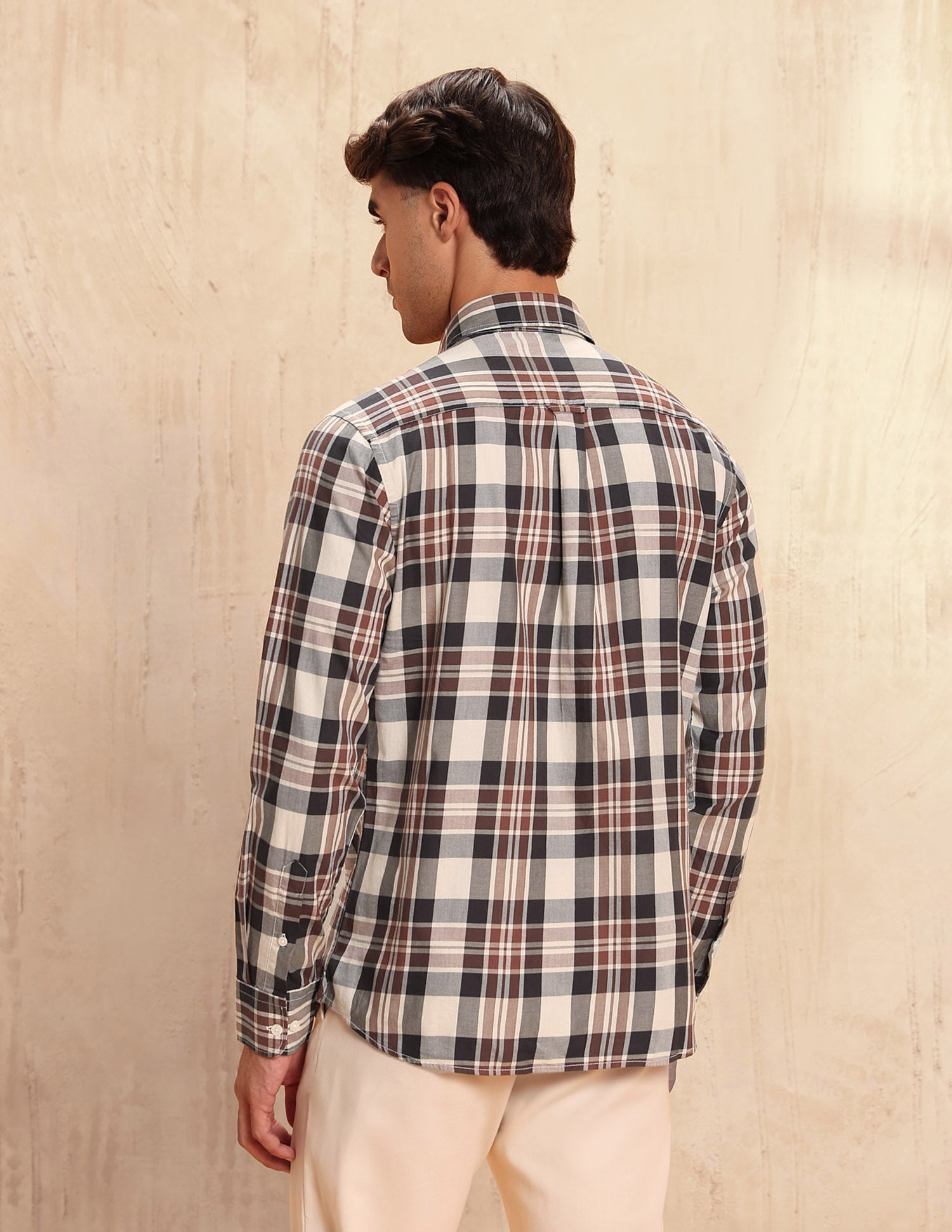 Twill Tartan Checked Shirt Beige - U.S. POLO ASSN. | Large