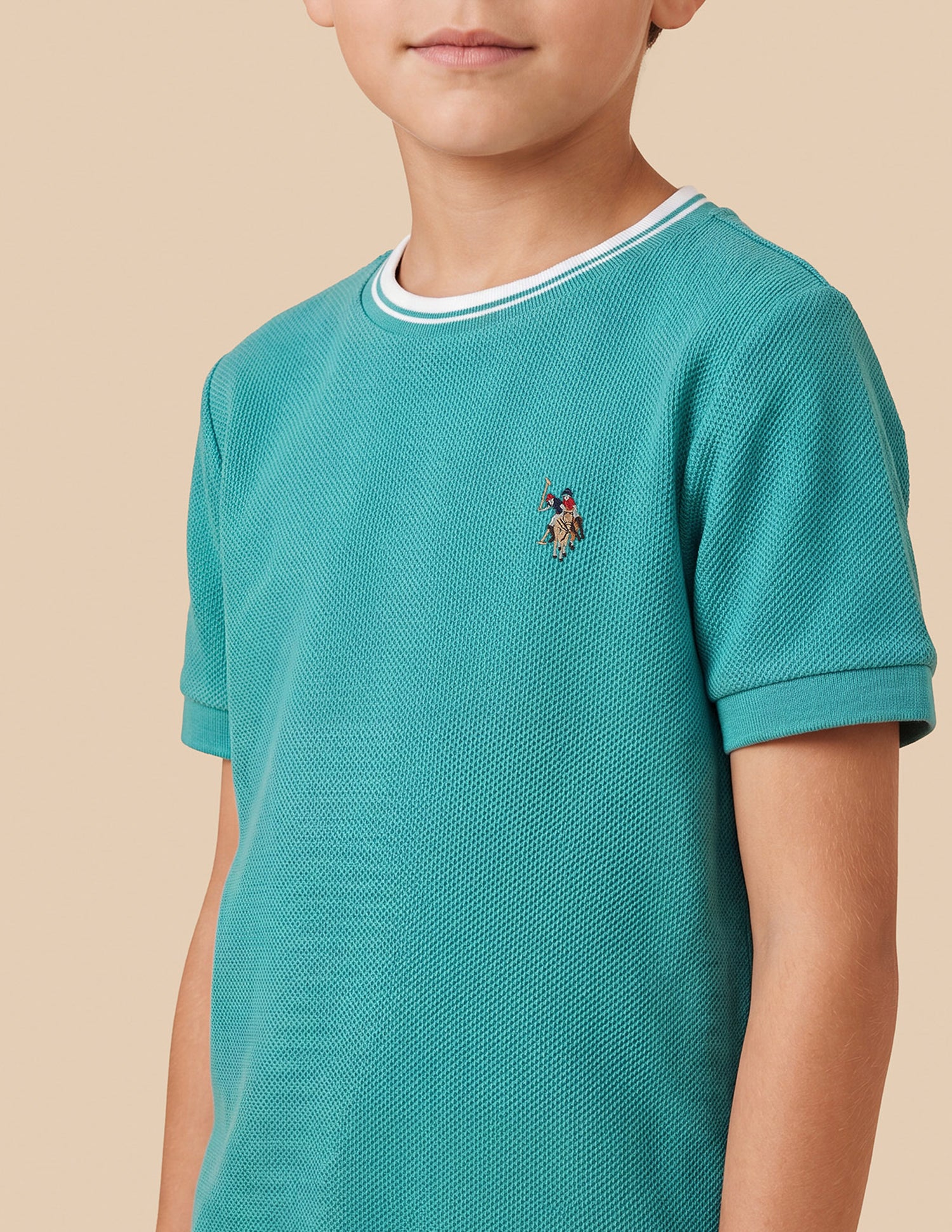 Solid Regular Fit T-Shirt Teal - U.S. Polo Assn. India | Large