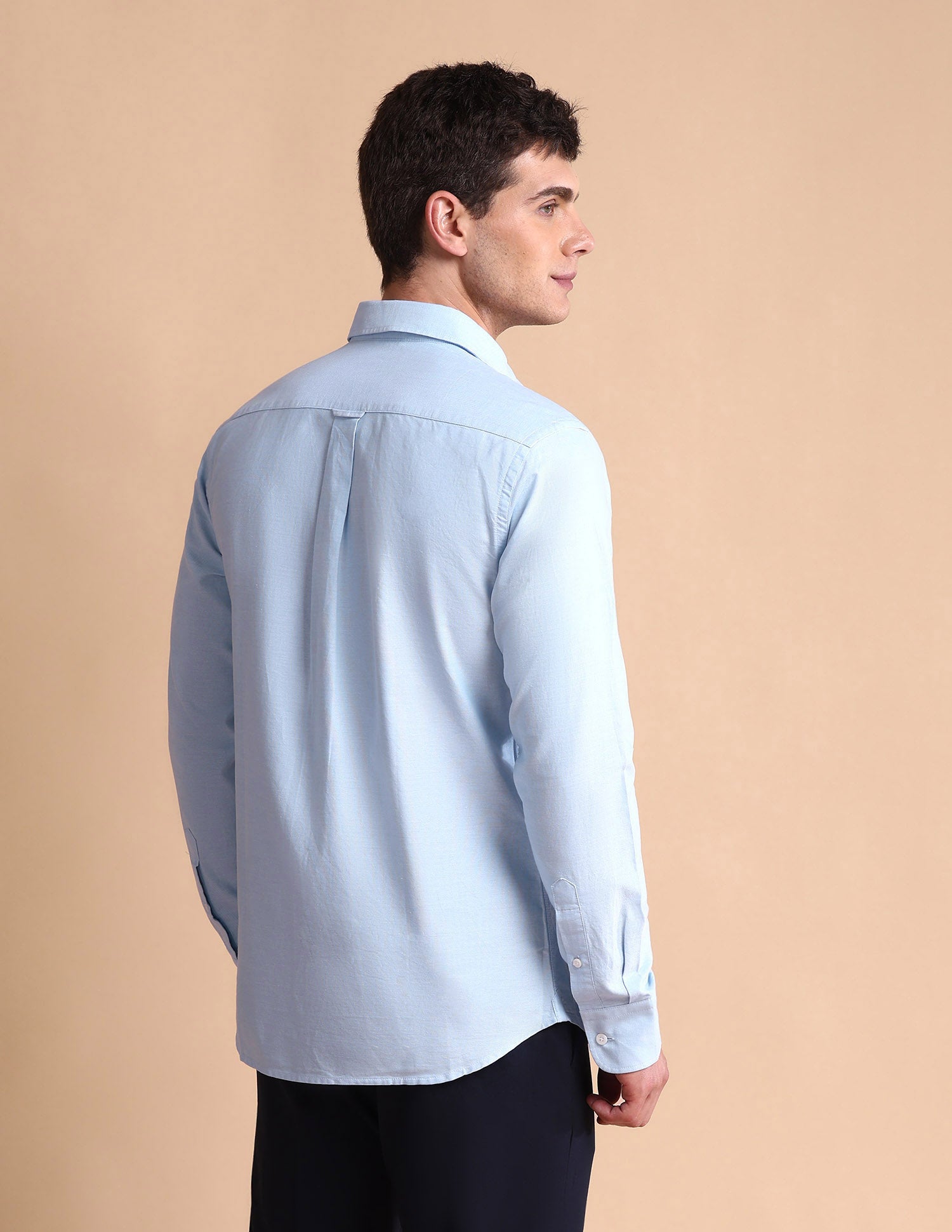 Brand Printed Tailored Fit Oxford Shirt Blue - U.S. POLO ASSN. | Large