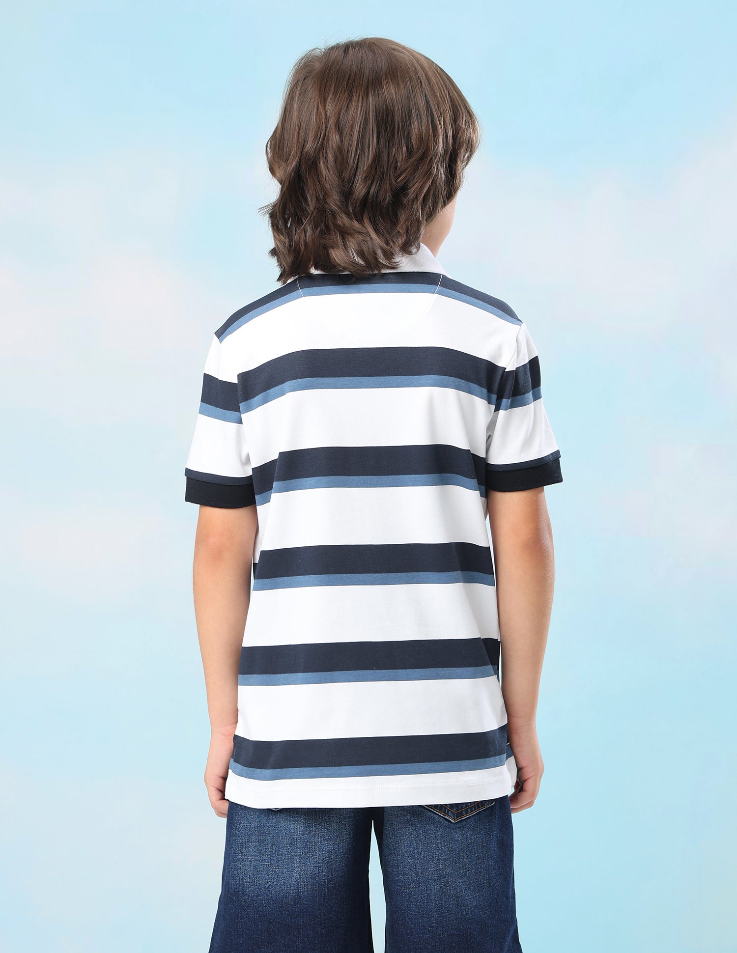 Horizontal Striped Regular Fit Polo Shirt White - U.S. Polo Assn. India | Large