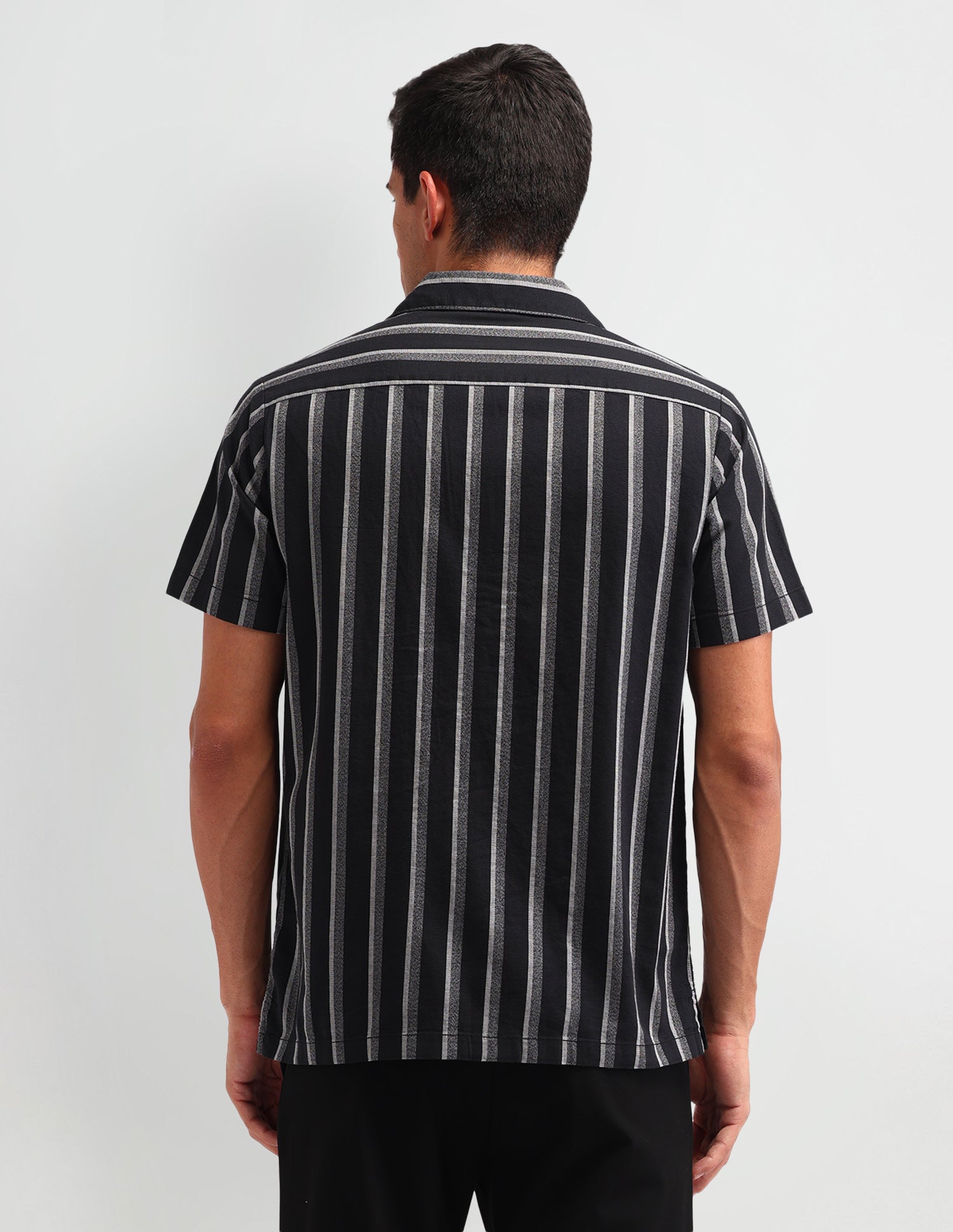 Vertical Striped Slim Fit Shirt Black - U.S. Polo Assn. India | Large