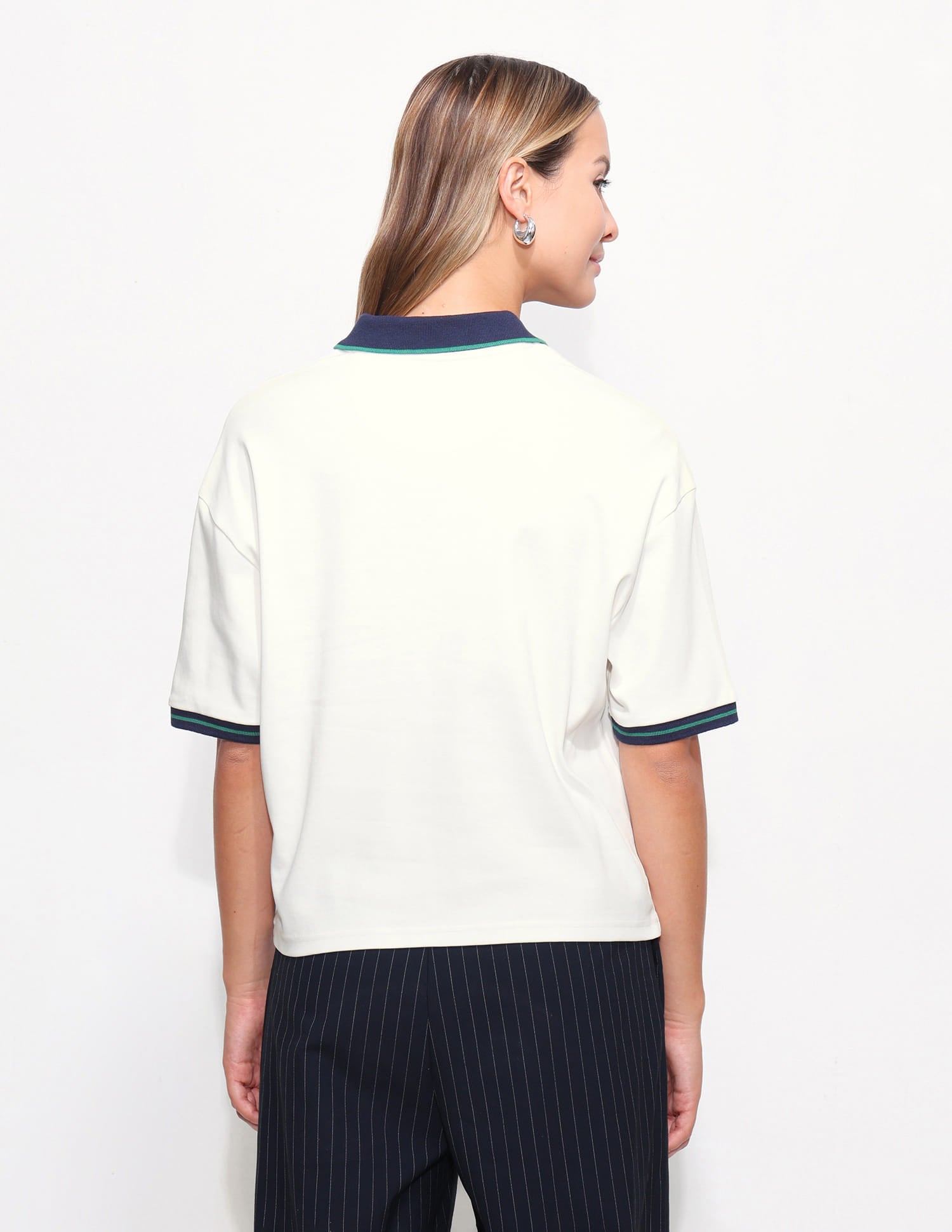 Boxy Fit Solid Polo Shirt White - U.S. Polo Assn. India | Large