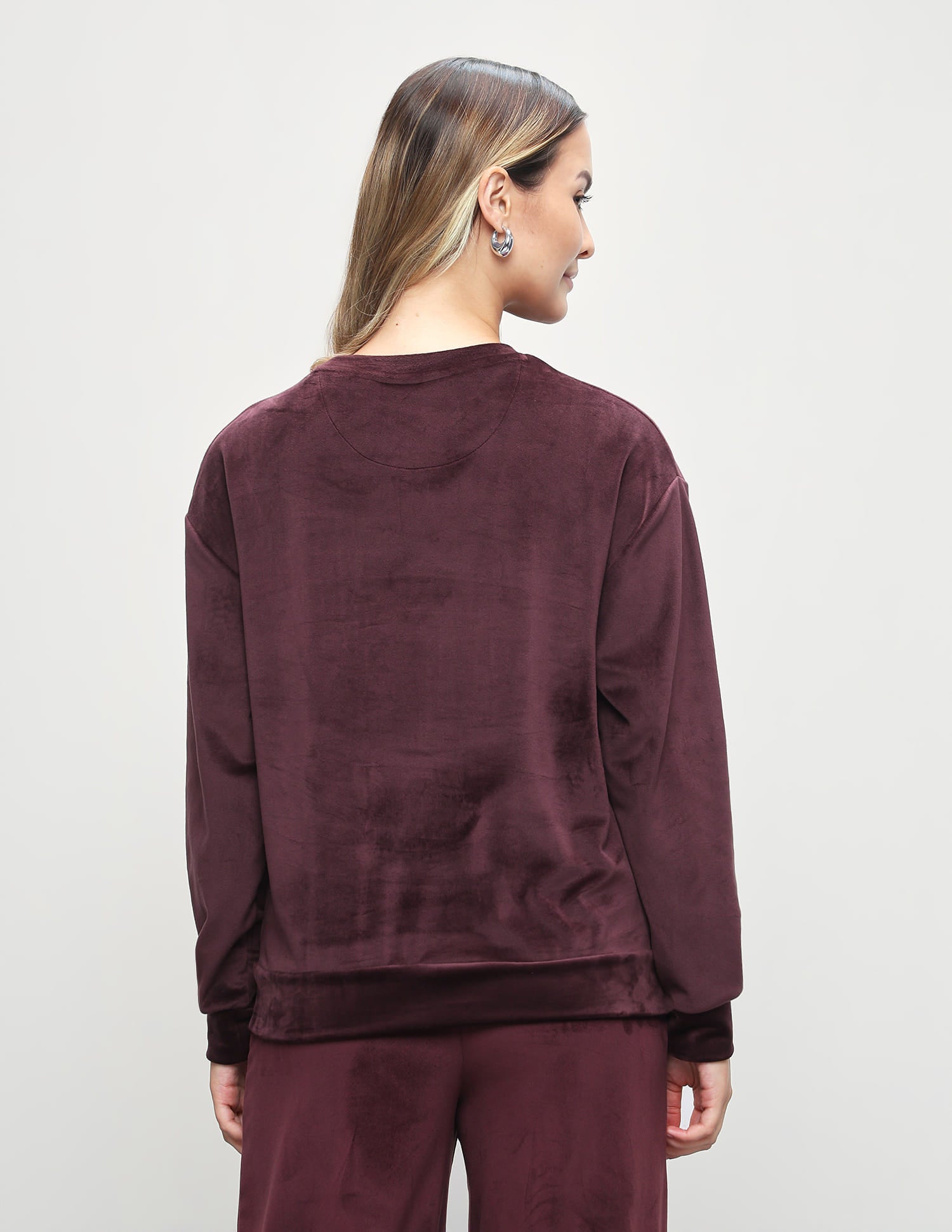 Brand Embroidered Relaxed Fit Sweatshirt Wine - U.S. Polo Assn. India | Large