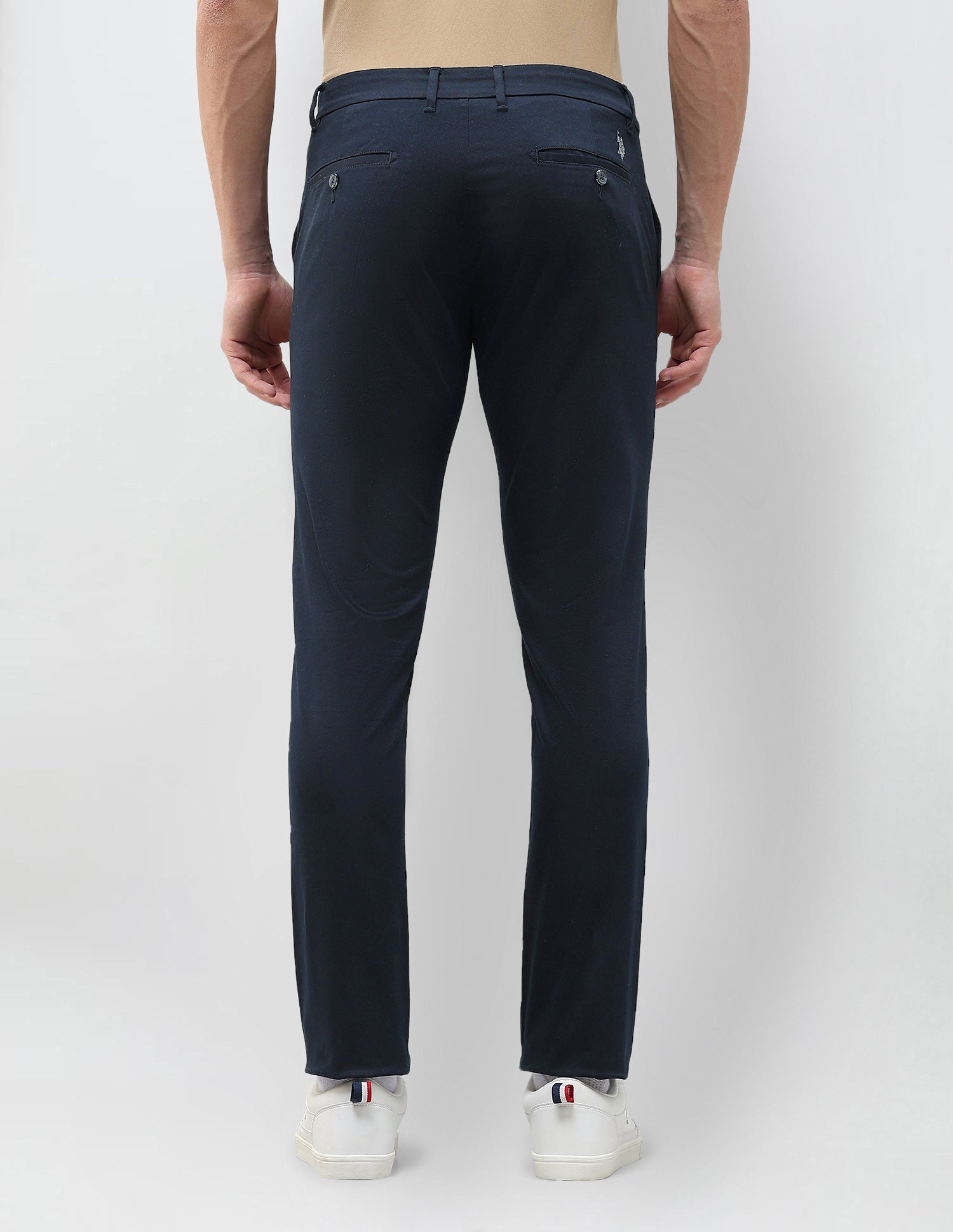 Austin Slim Fit Dobby Trousers Navy - U.S. Polo Assn. India | Large
