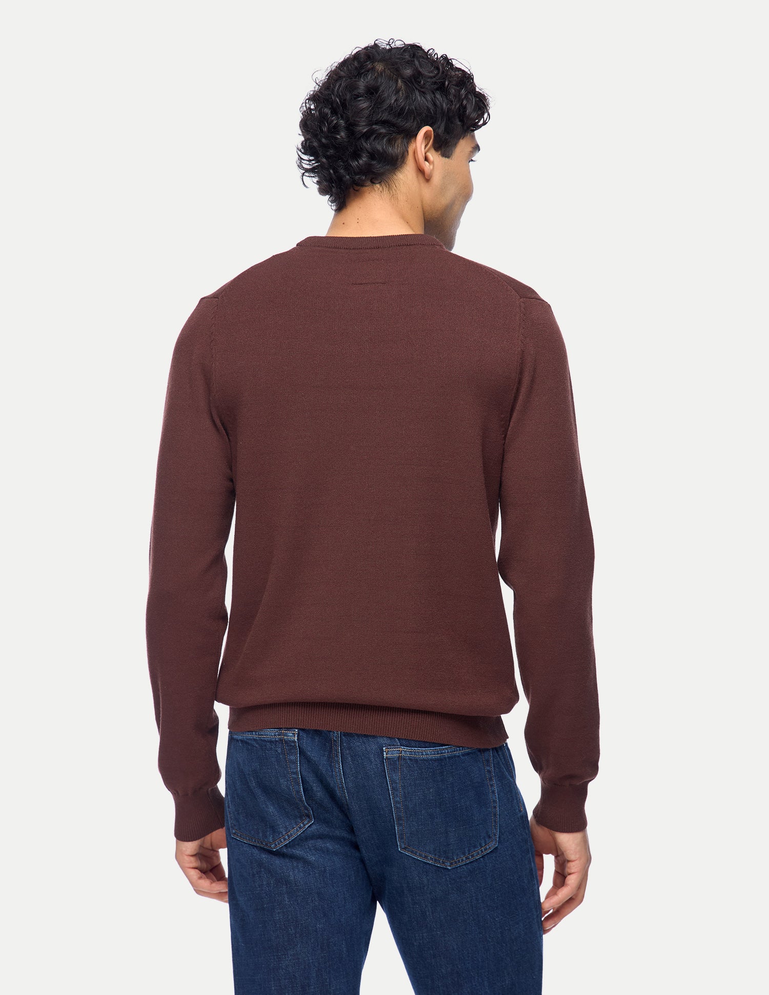 Brand Embossed Regular Fit Sweater Dark Brown - U.S. Polo Assn. India | Large