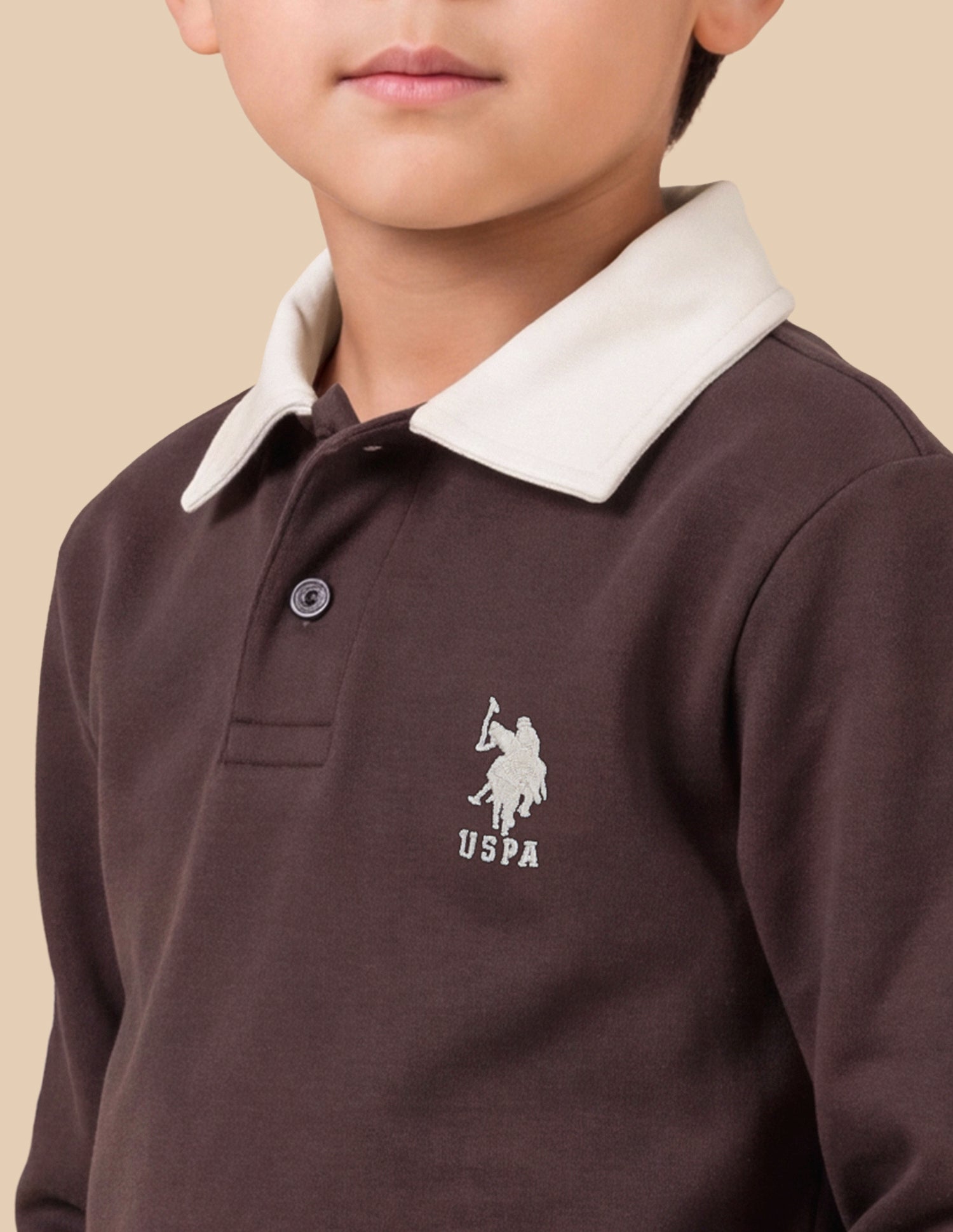 Solid Regular Fit Sweatshirt Brown - U.S. Polo Assn. India | Large
