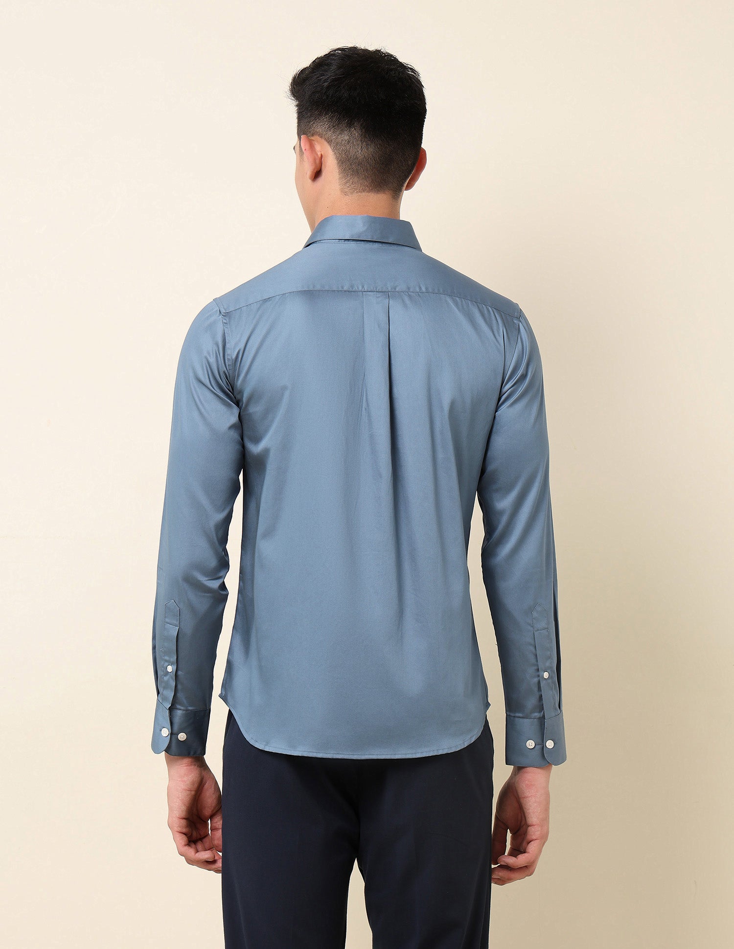 Pure Cotton Tailored Fit Shirt Blue - U.S. Polo Assn. India | Large