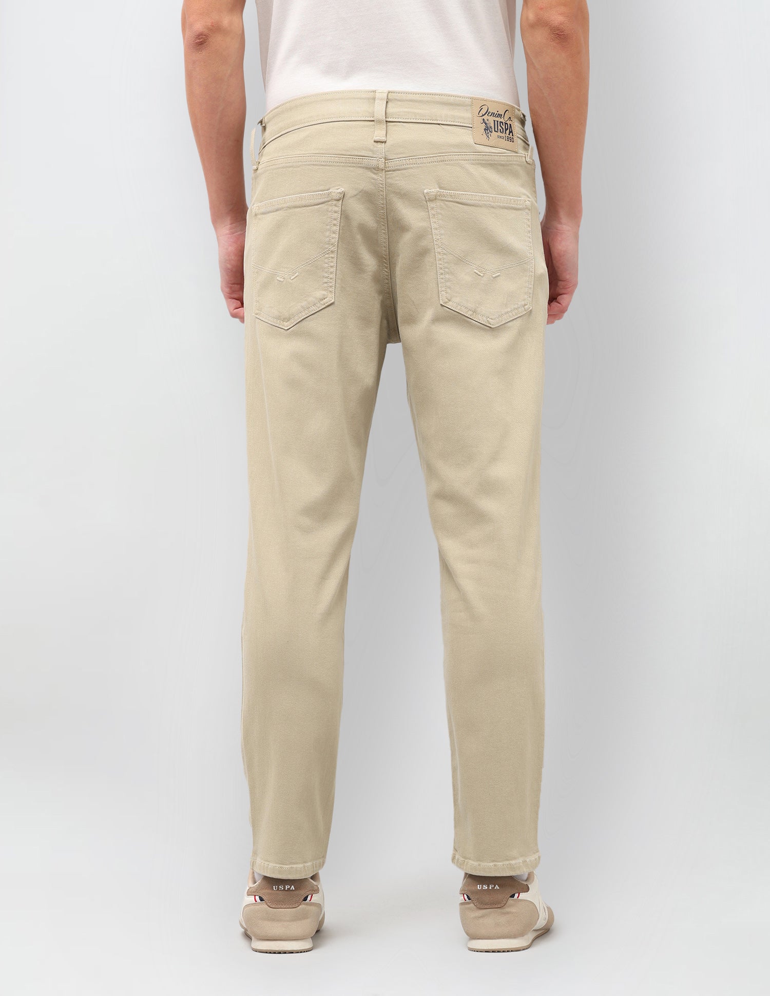 Cole Comfort Cropped Fit Beige Jeans Beige - U.S. Polo Assn. India | Large