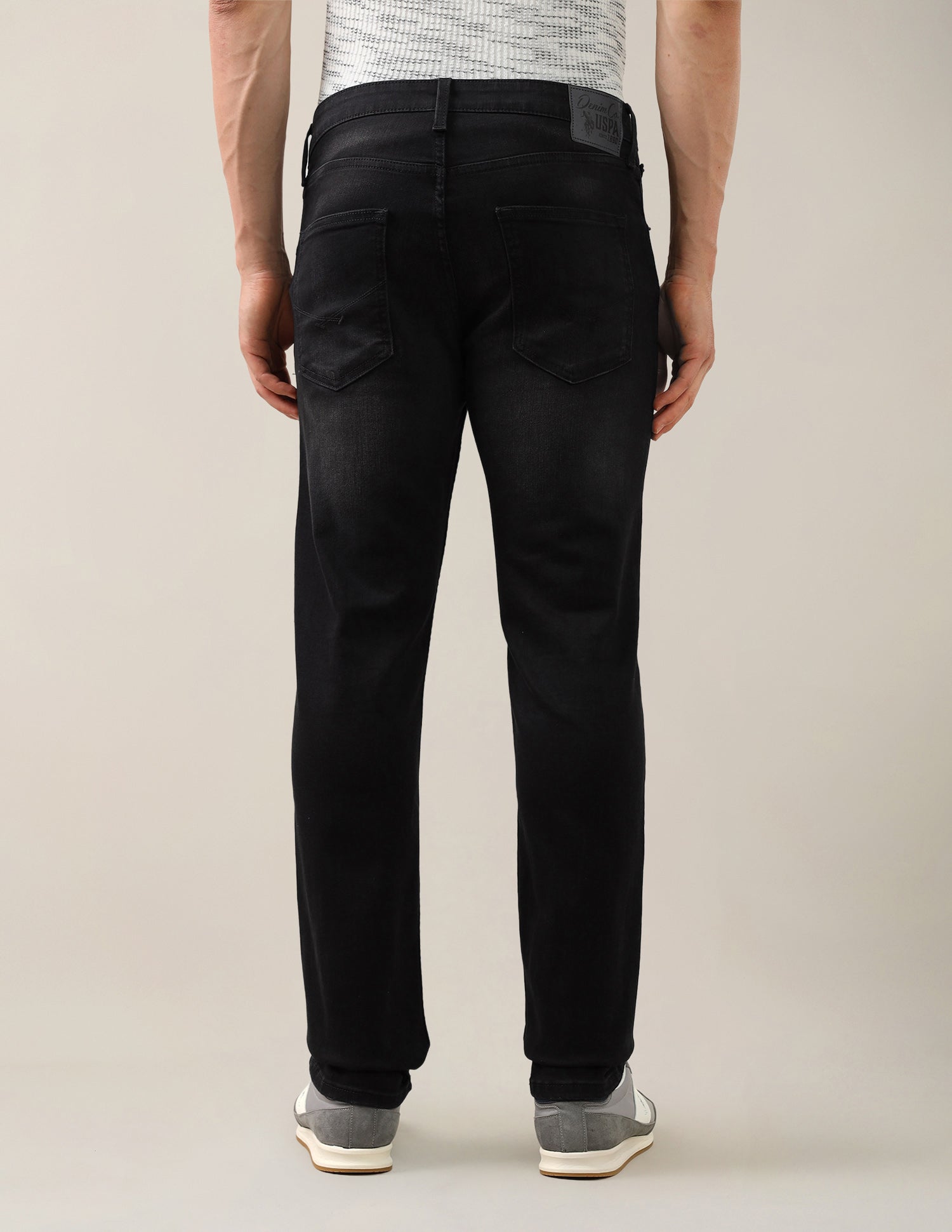 Harold Slim Straight Fit Black Jeans Washed Black - U.S. Polo Assn. India | Large