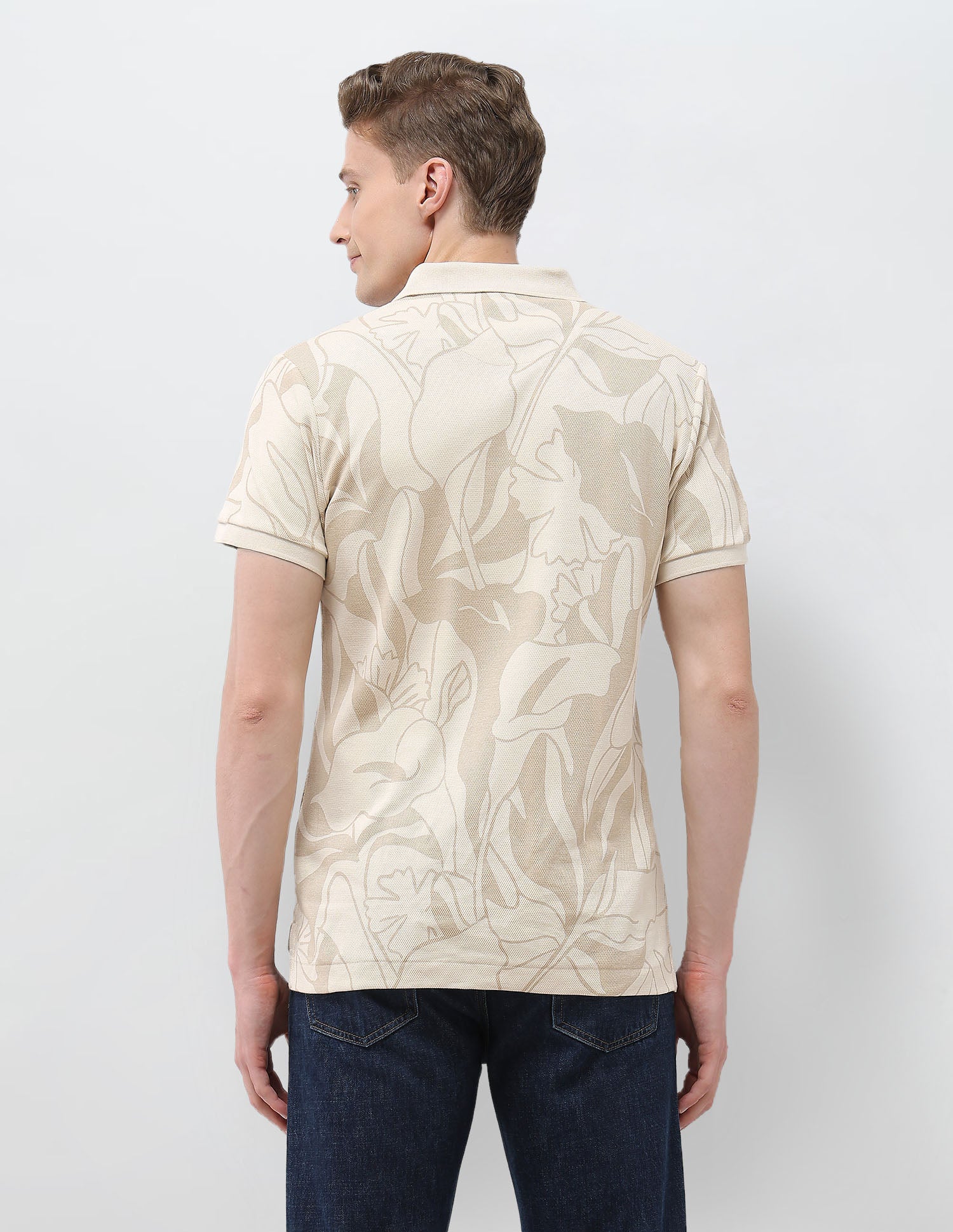 Motel On The Coast Slim Fit Polo Shirt Beige - U.S. Polo Assn. India | Large