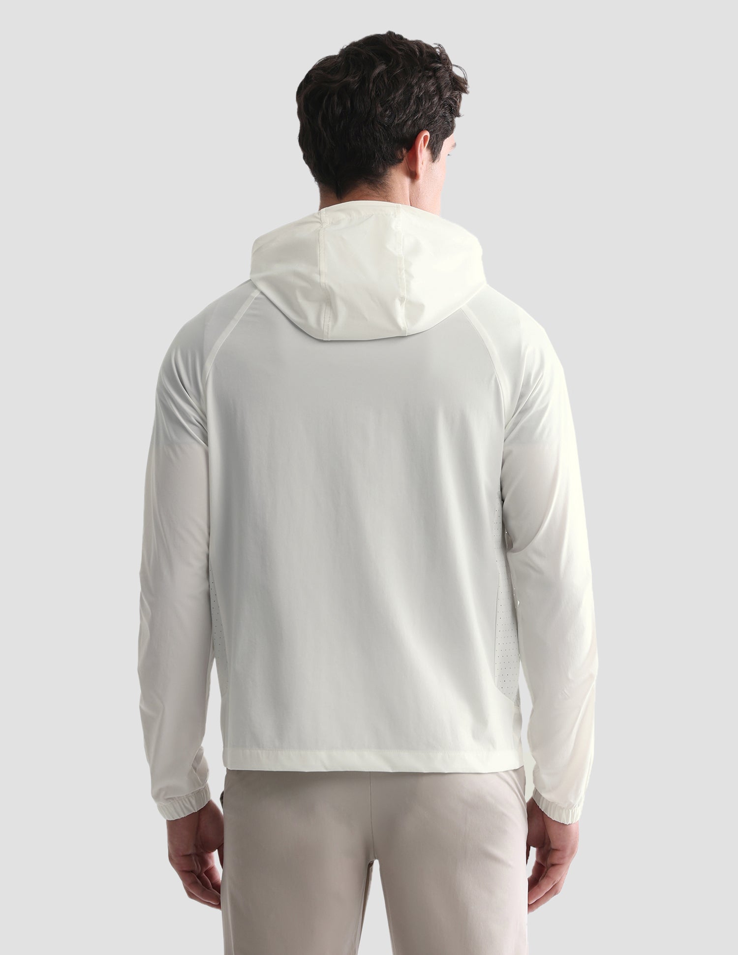 Solid Hooded Active Jacket Off White - U.S. Polo Assn. India | Large