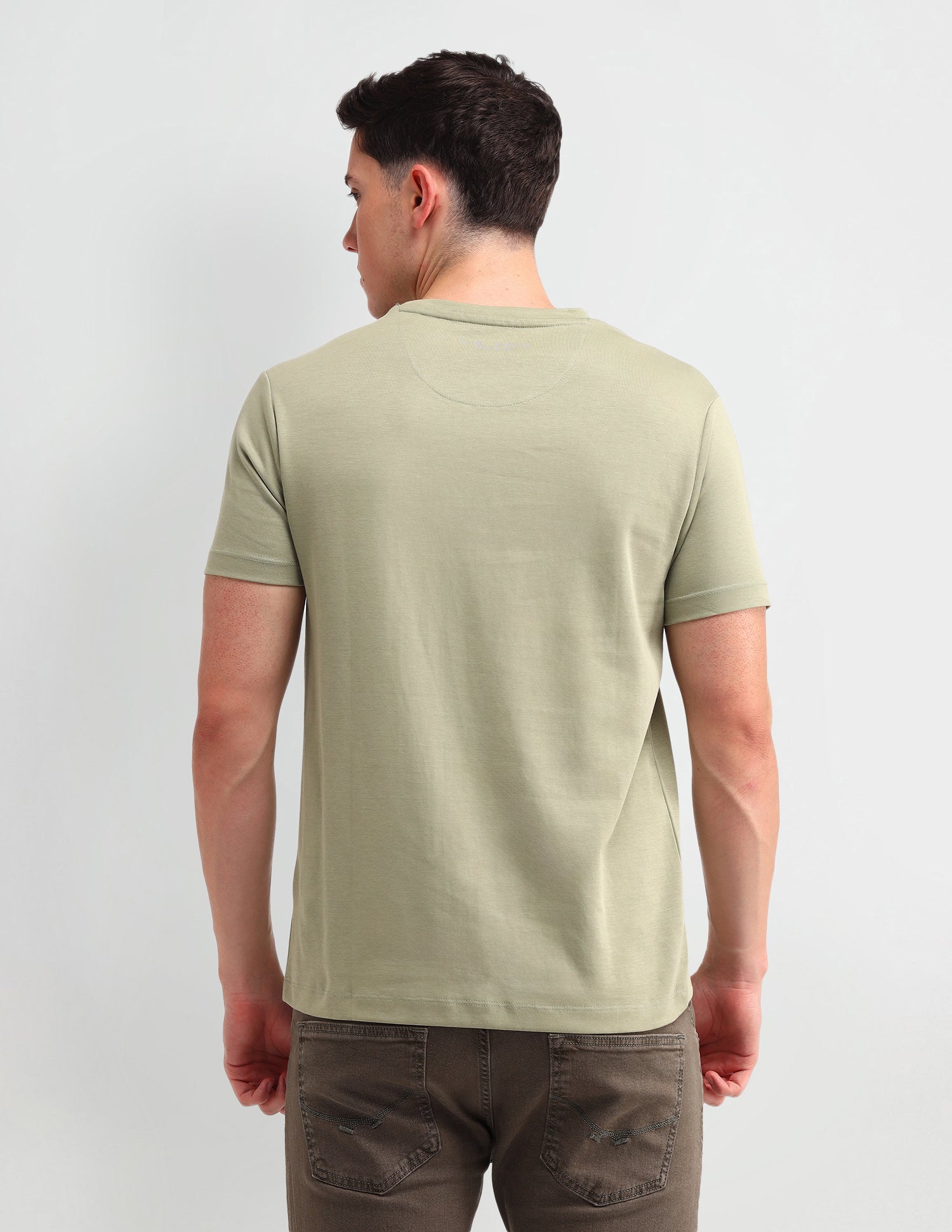 Brand Printed Muscle Fit T-Shirt Mint - U.S. Polo Assn. India | Large