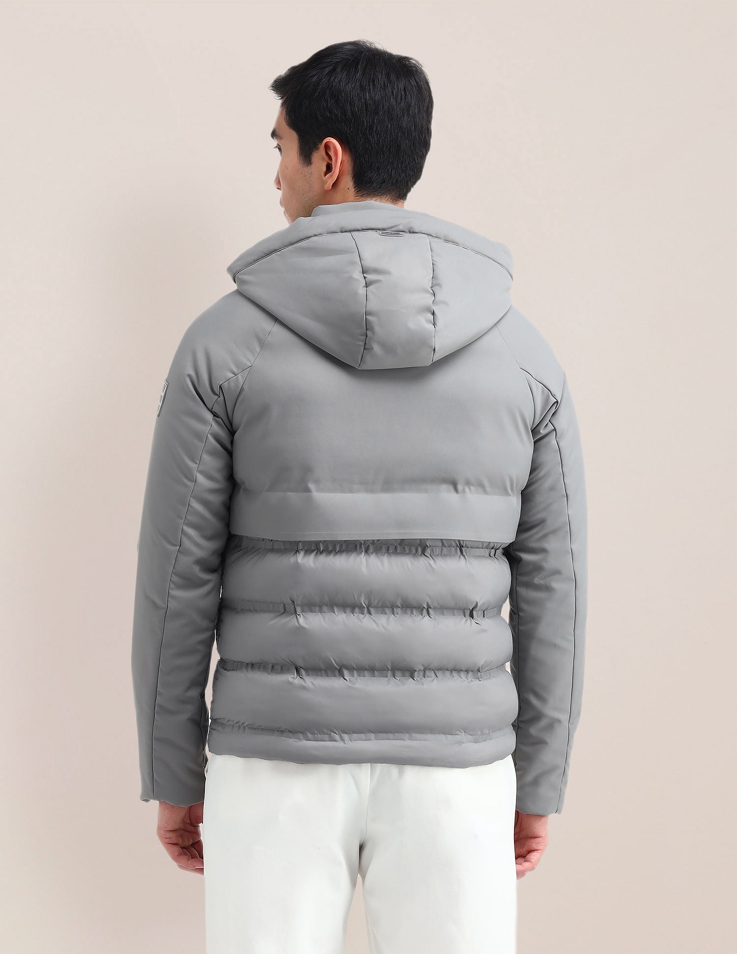 Solid Hooded Puffer Jacket Grey - U.S. Polo Assn. India | Large
