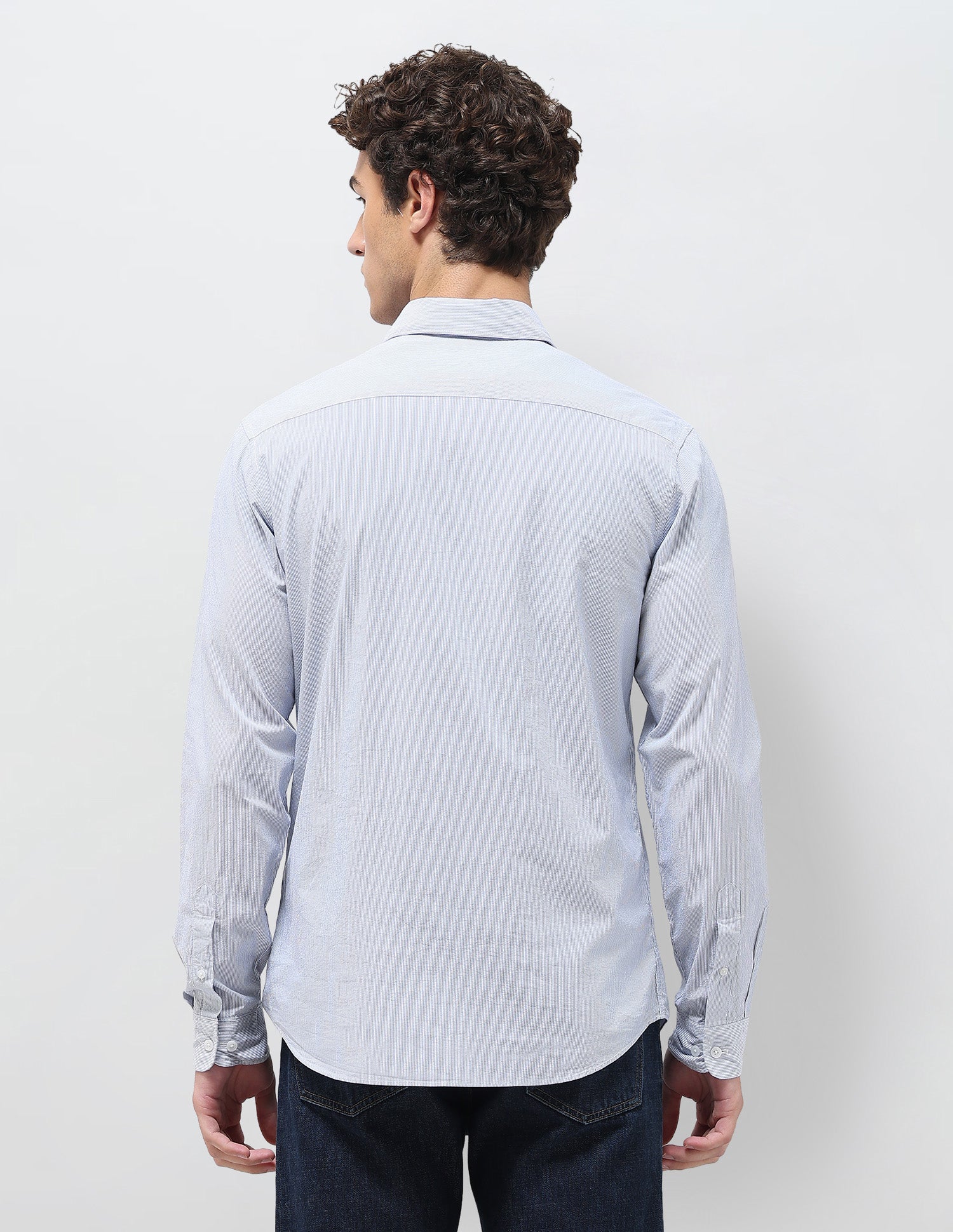 Pinstriped Seersucker Shirt Blue - U.S. Polo Assn. India | Large