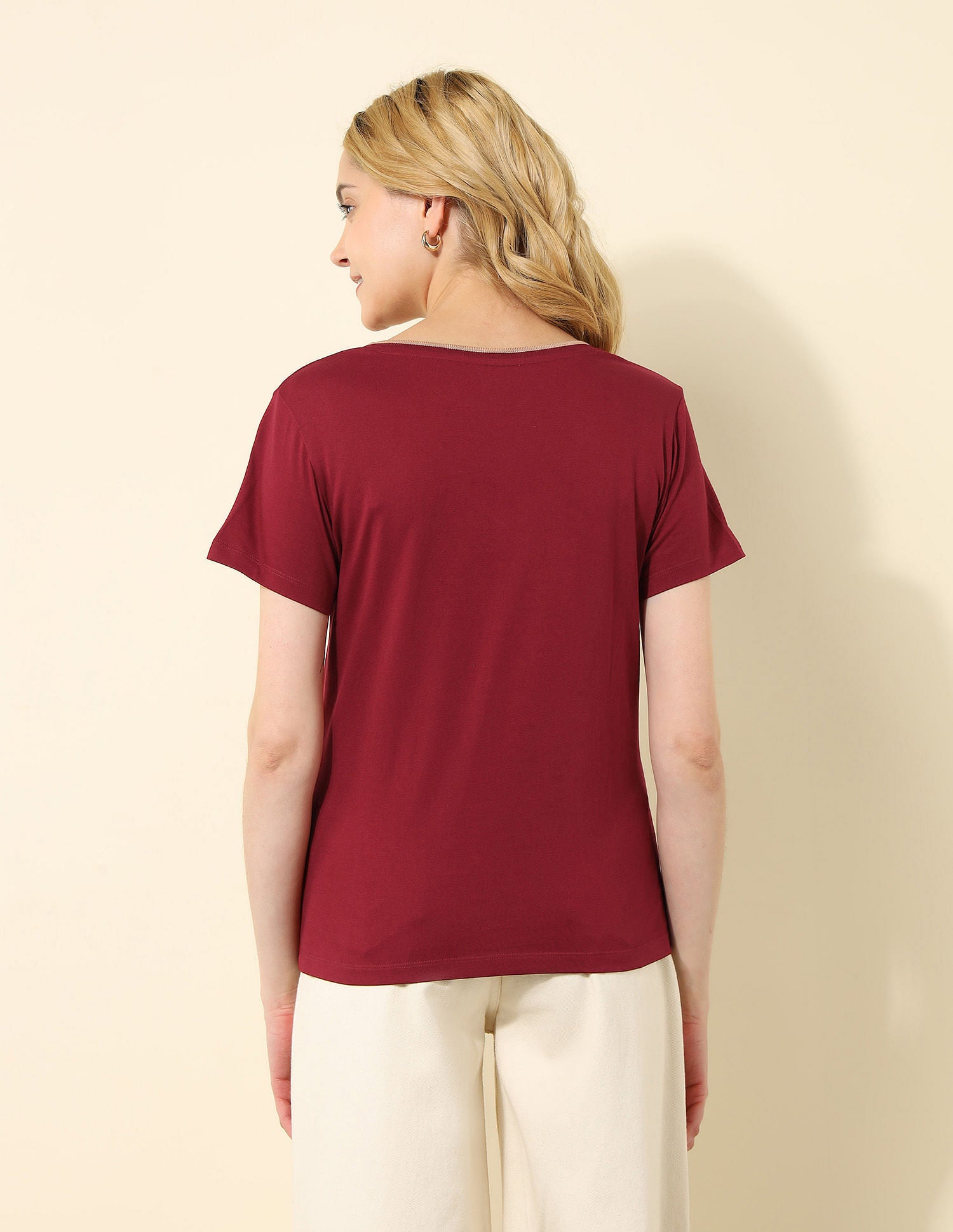 Regular Fit Solid T-Shirt Maroon - U.S. POLO ASSN. | Large