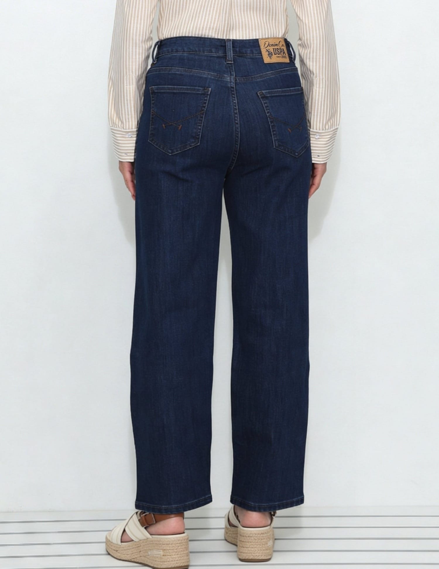 High Rise Straight Fit Jeans Blue - U.S. Polo Assn. India | Large