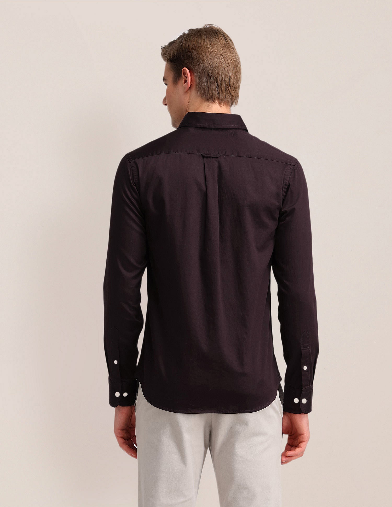 Solid Regular Fit Shirt Maroon - U.S. Polo Assn. India | Large