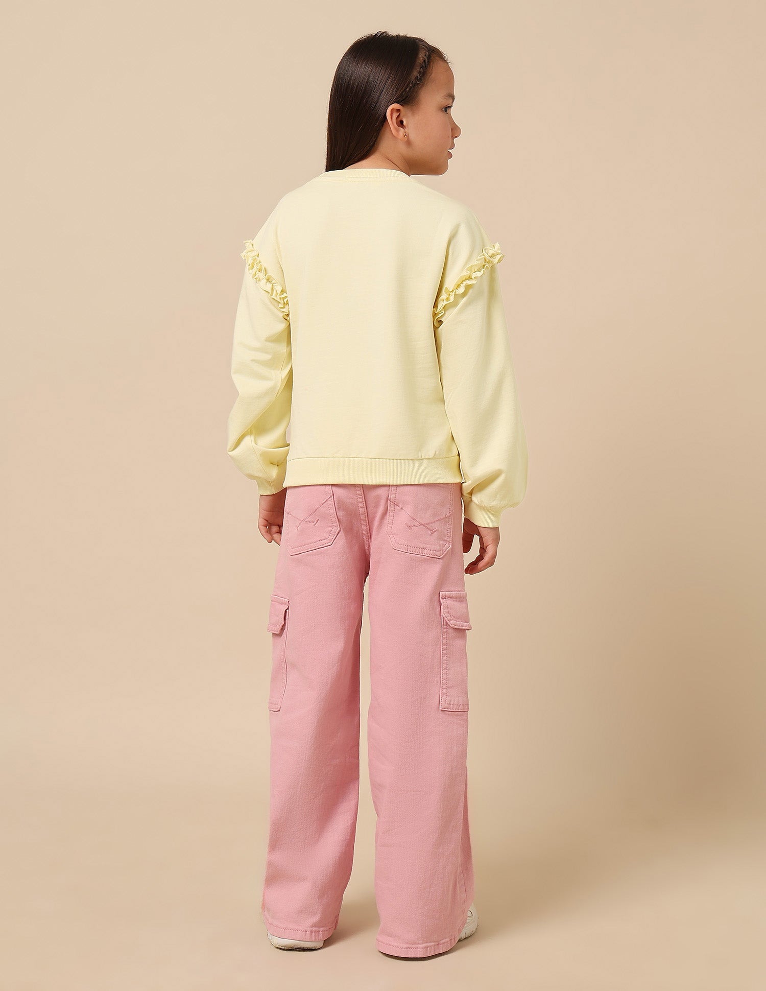 Girls Graphic Brand Printed Sweatshirt Light Yellow - U.S. POLO ASSN. | Large