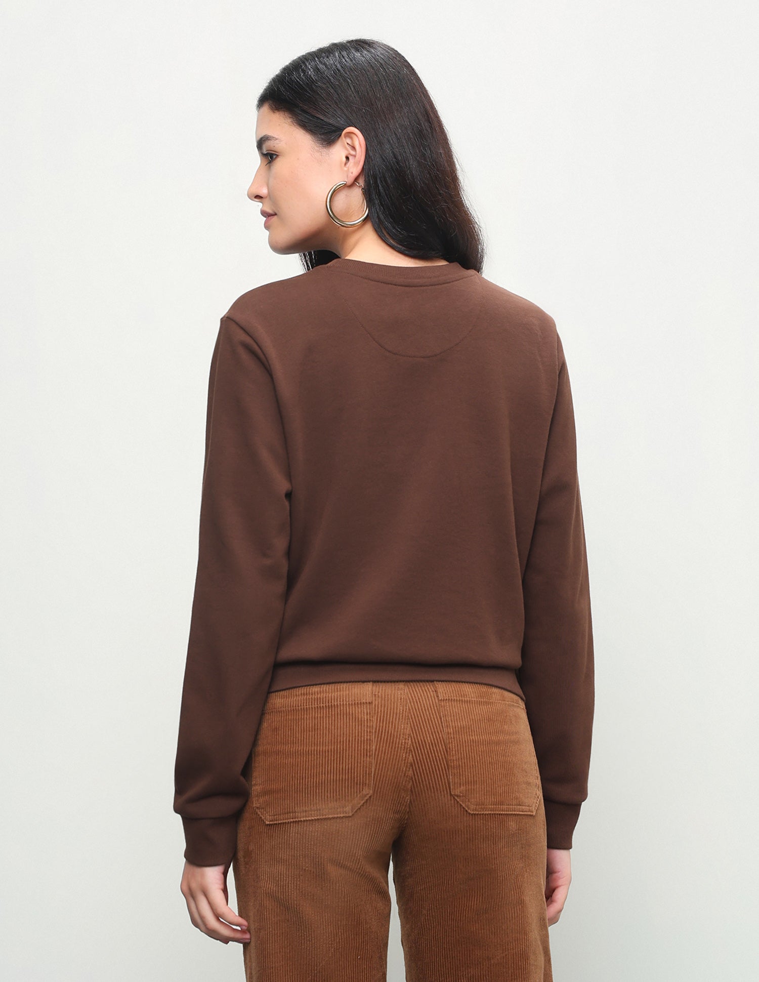 Metallic Brand Embossed Regular Fit Sweatshirt Brown - U.S. Polo Assn. India | Large