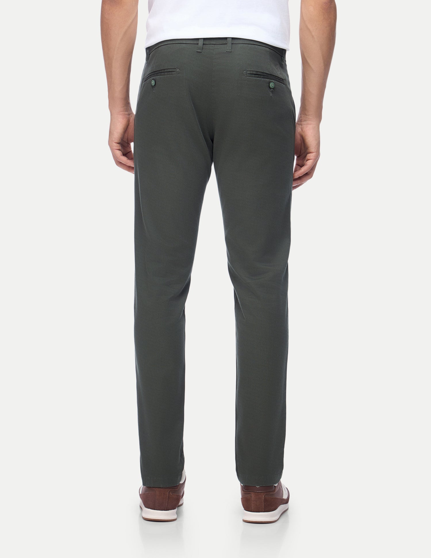 Denver Slim Fit Satin Trousers Olive - U.S. Polo Assn. India | Large