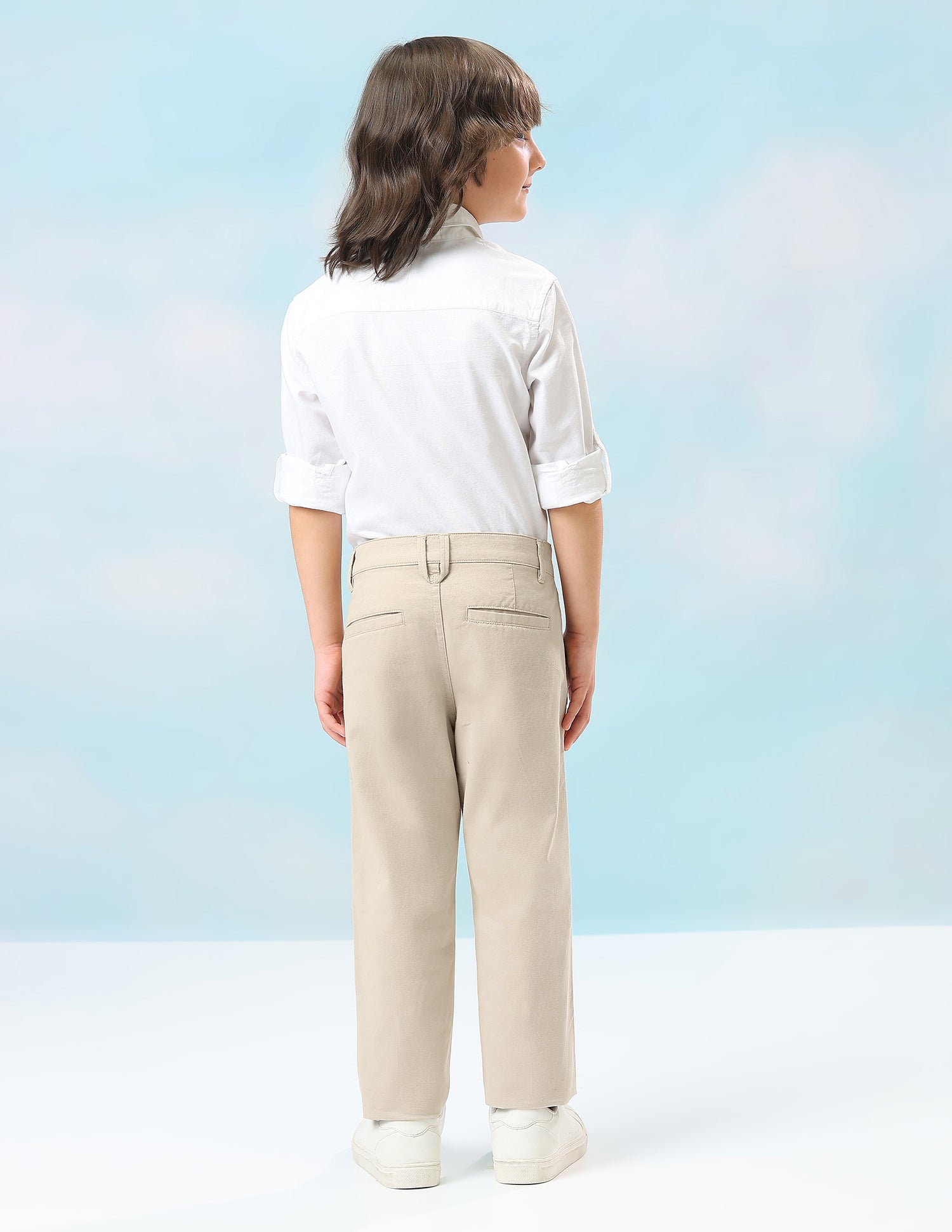 Mid Rise Twill Trousers Beige - U.S. Polo Assn. India | Large