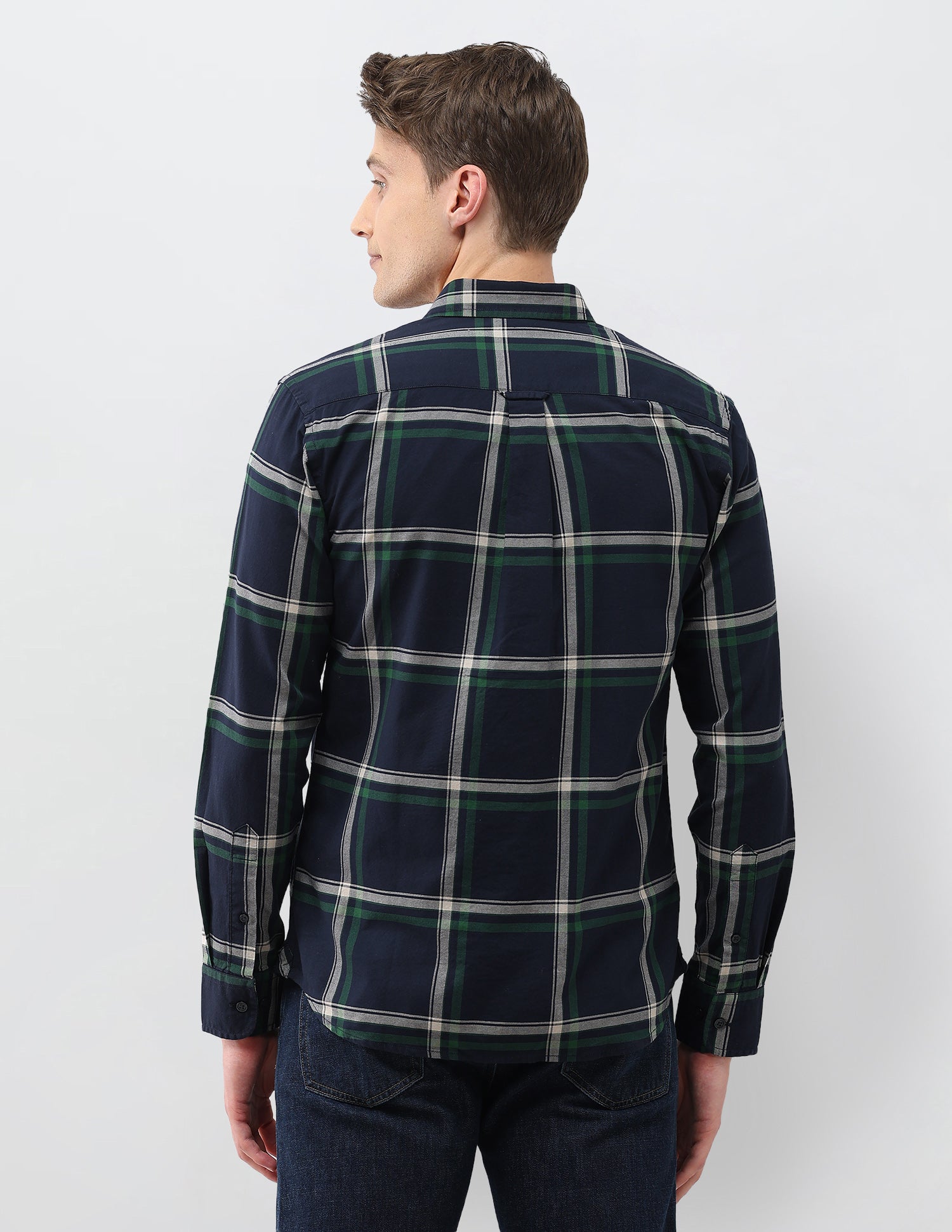 Grid Tattersall Checked Regular Fit Shirt Navy - U.S. Polo Assn. India | Large