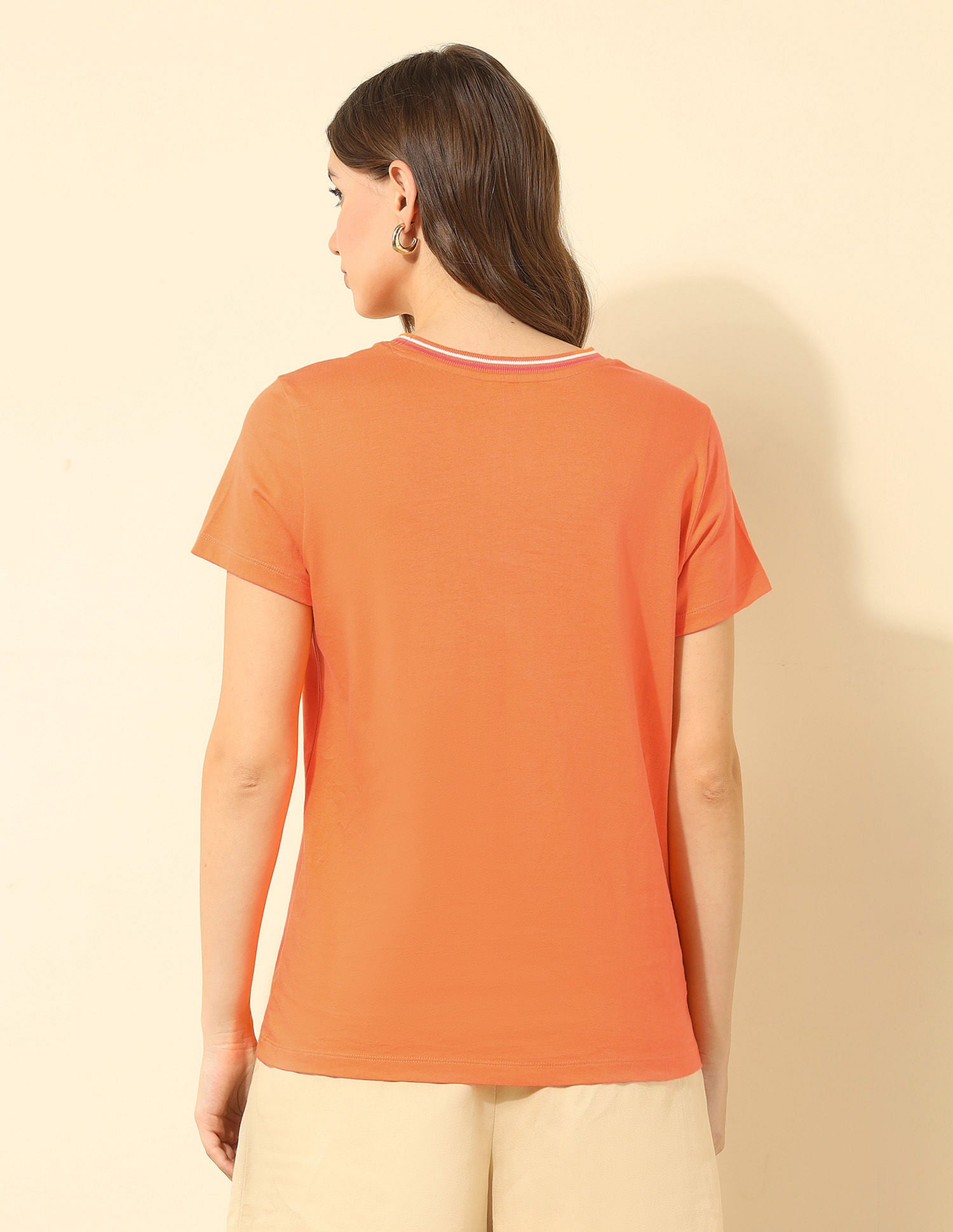 Regular Fit Brand Printed T-Shirt Light Orange - U.S. POLO ASSN. | Large