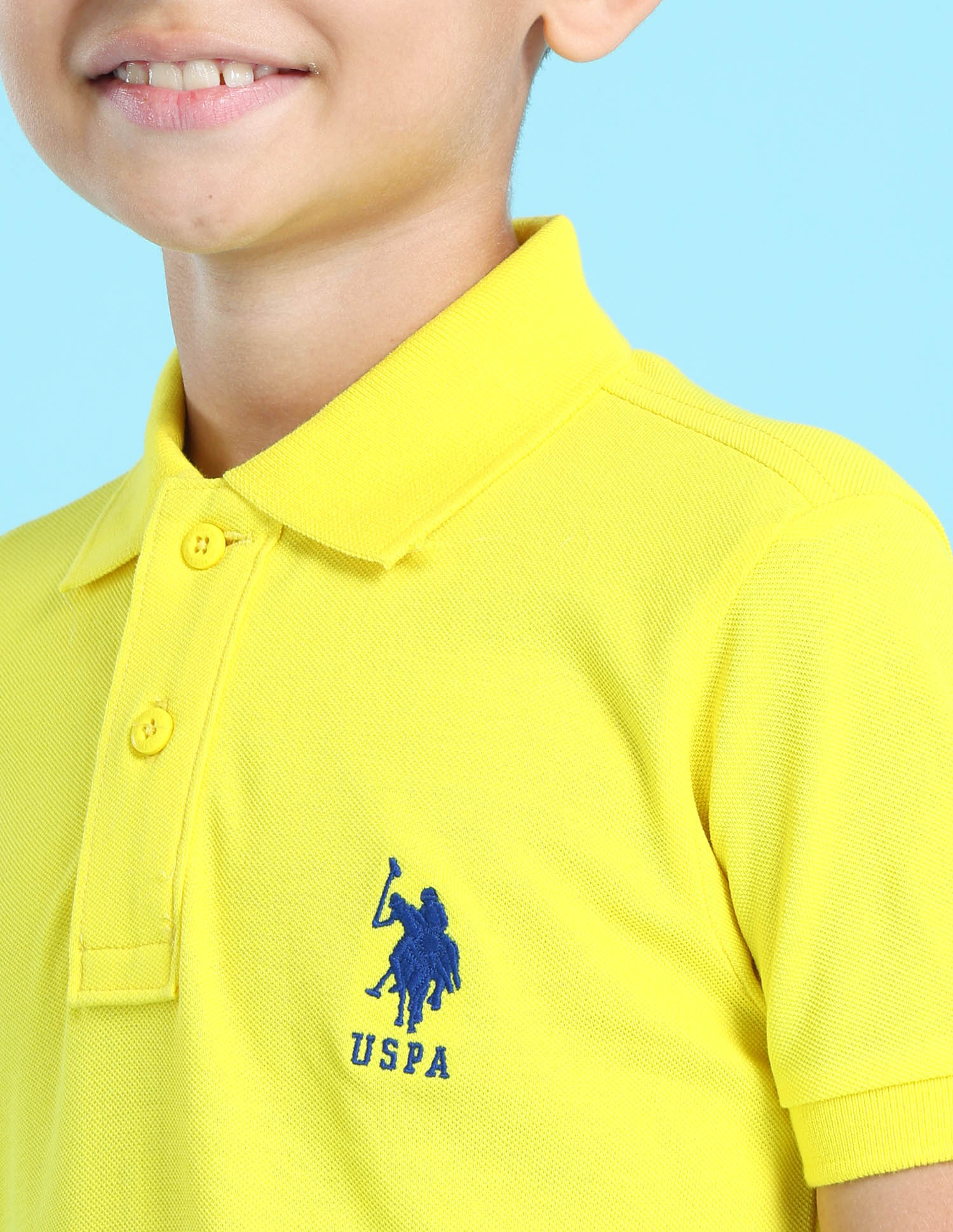 Cotton Pique Solid Polo Shirt Yellow - U.S. POLO ASSN. | Large